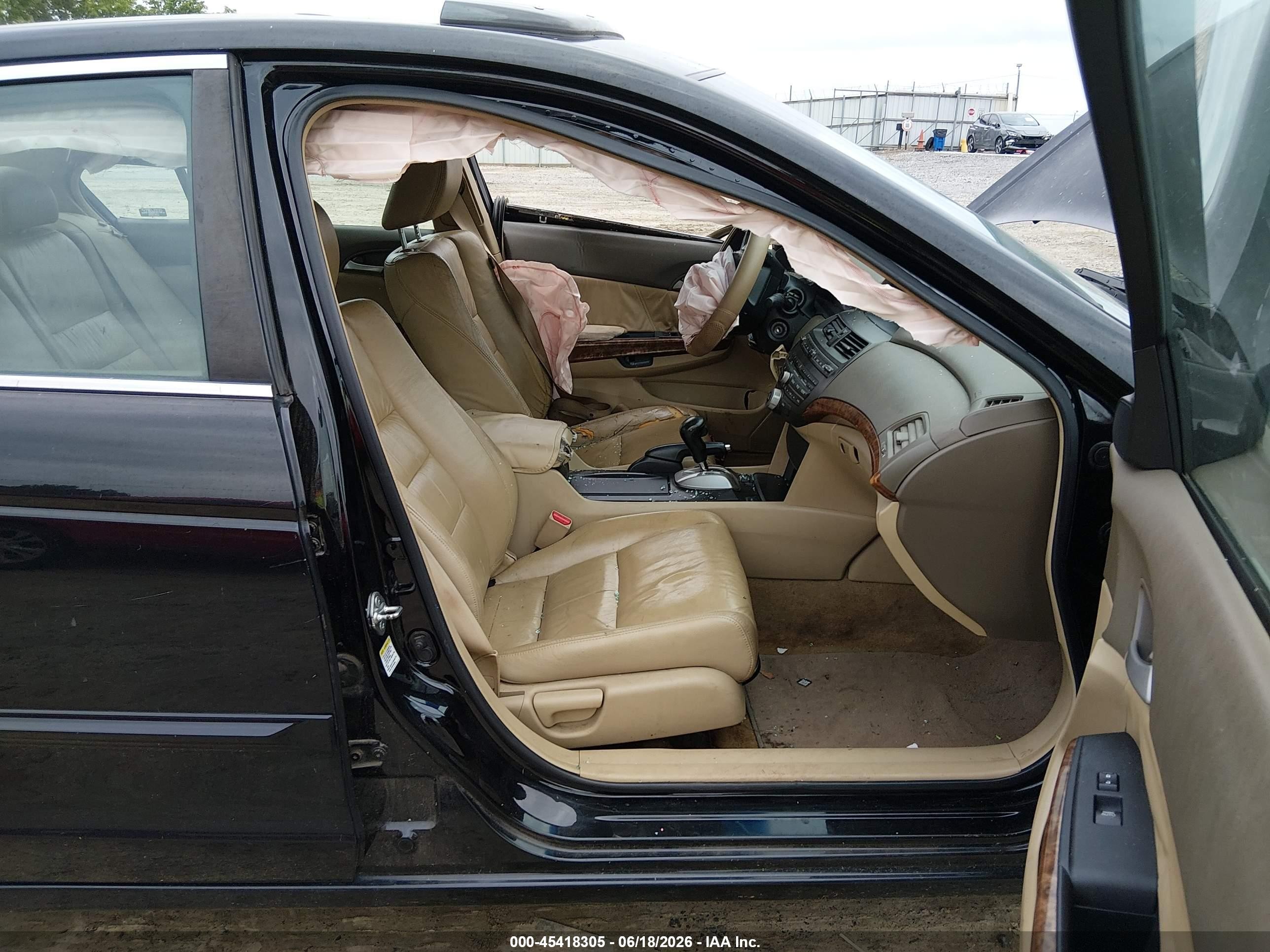 2009 Honda Accord 2.4 Ex-l Black vin: 1HGCP26819A127737
