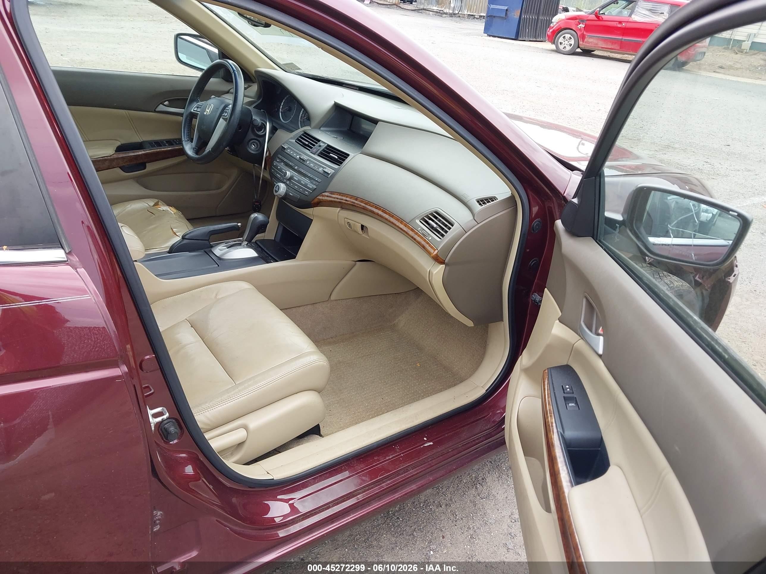 2009 Honda Accord 2.4 Ex-l Maroon vin: 1HGCP26819A163556