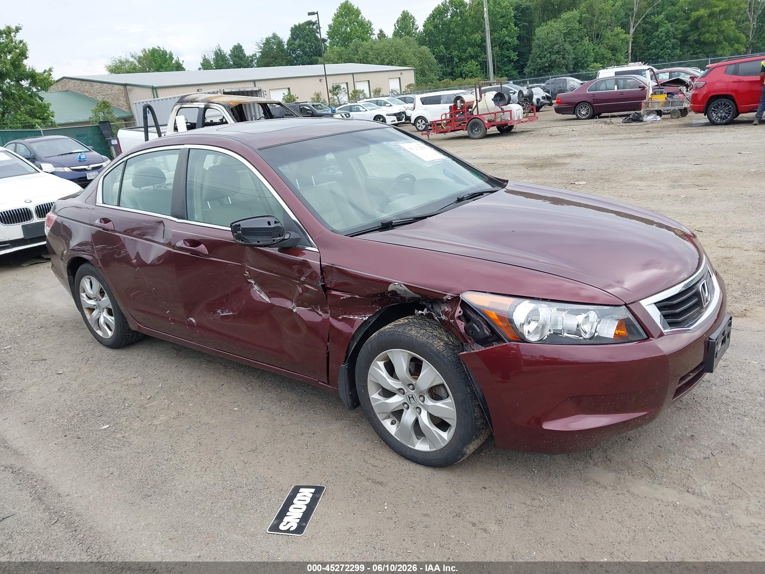 2009 Honda Accord 2.4 Ex-l Maroon vin: 1HGCP26819A163556