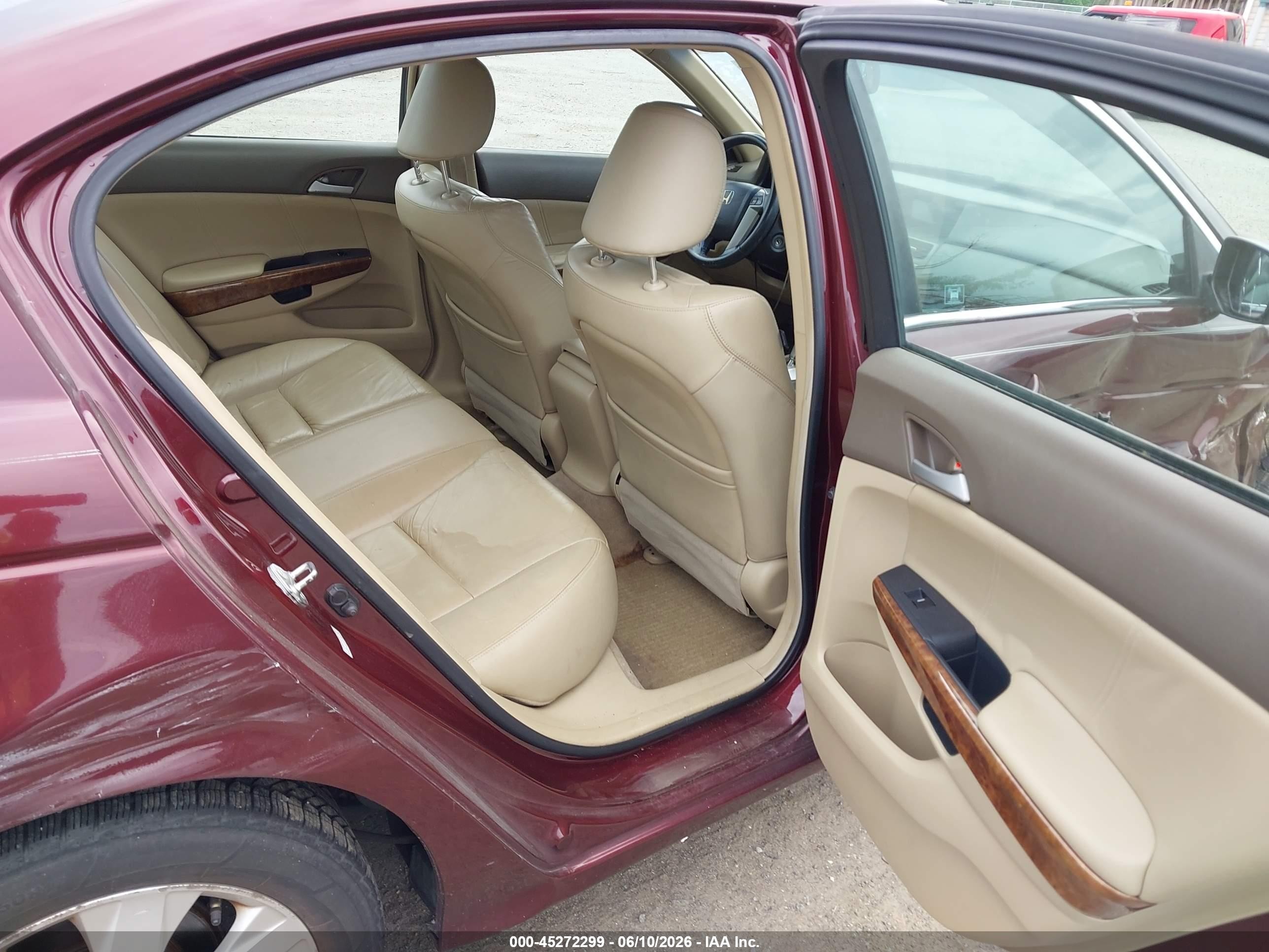2009 Honda Accord 2.4 Ex-l Maroon vin: 1HGCP26819A163556