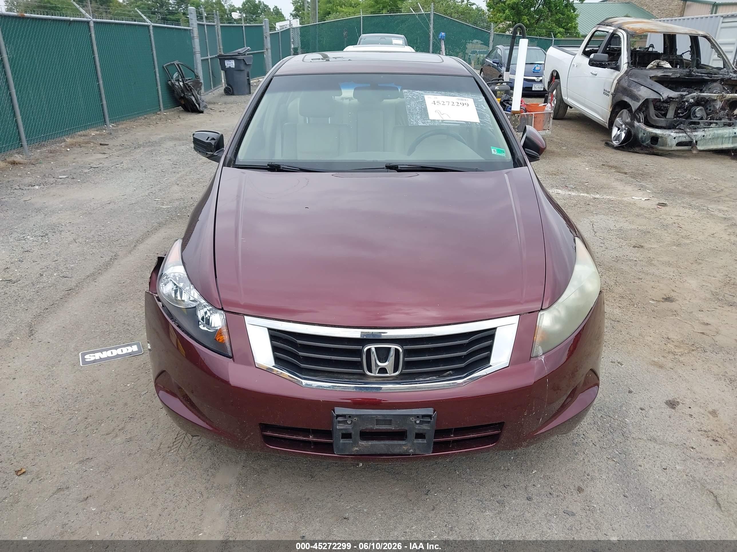 2009 Honda Accord 2.4 Ex-l Maroon vin: 1HGCP26819A163556