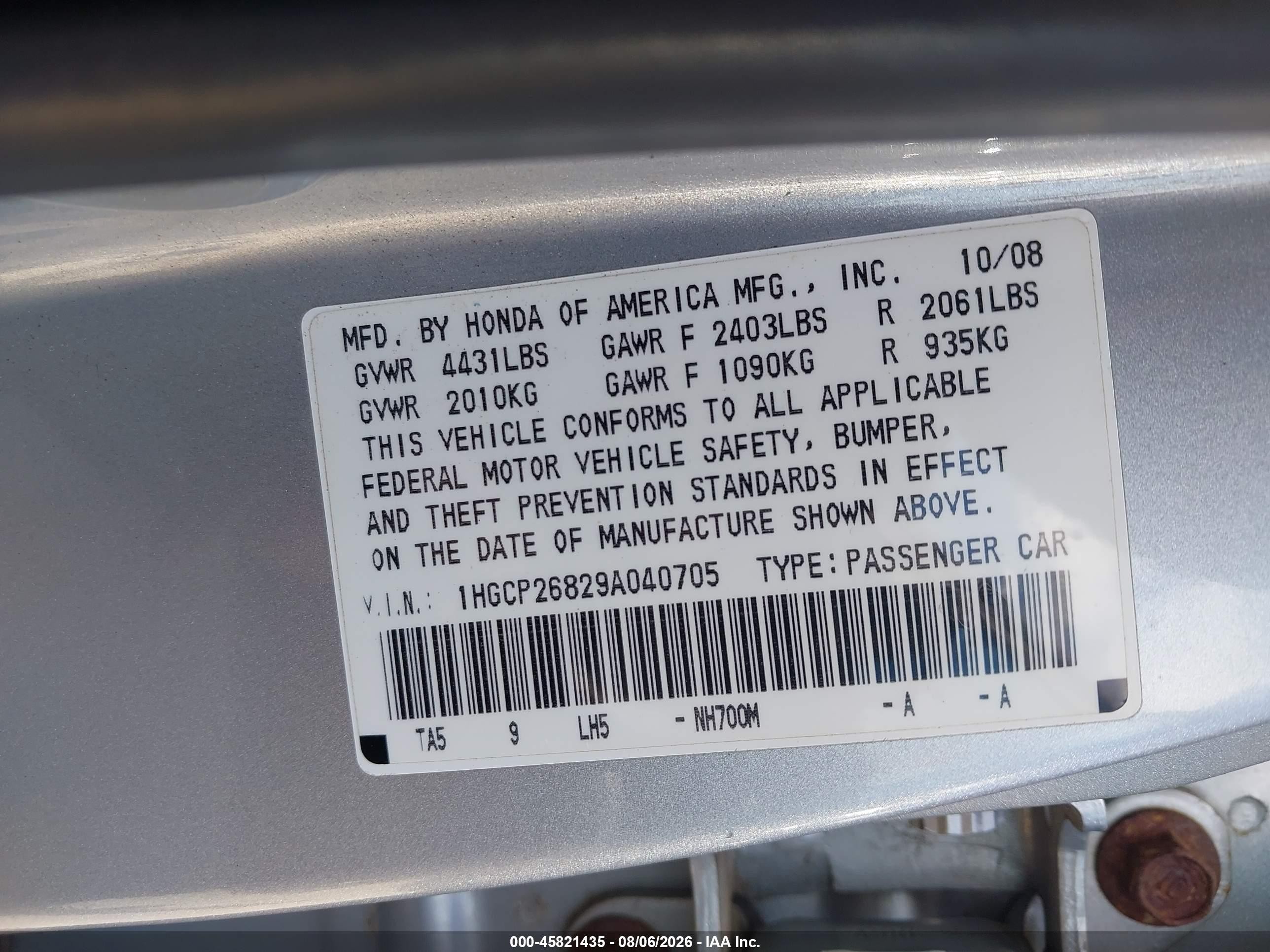 2009 Honda Accord 2.4 Ex-l Silver vin: 1HGCP26829A040705