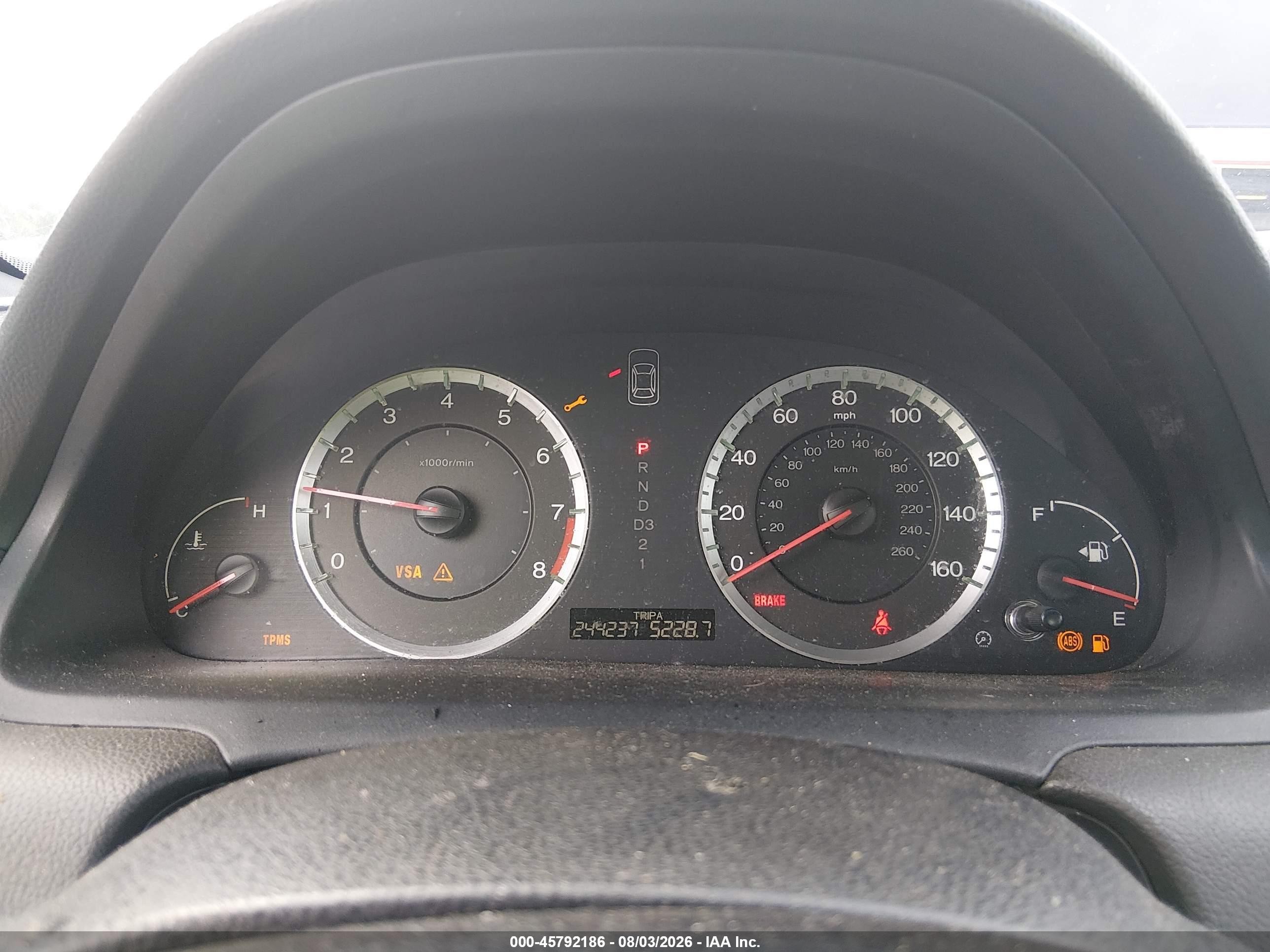 2009 Honda Accord 2.4 Ex-l Blue vin: 1HGCP26829A100384