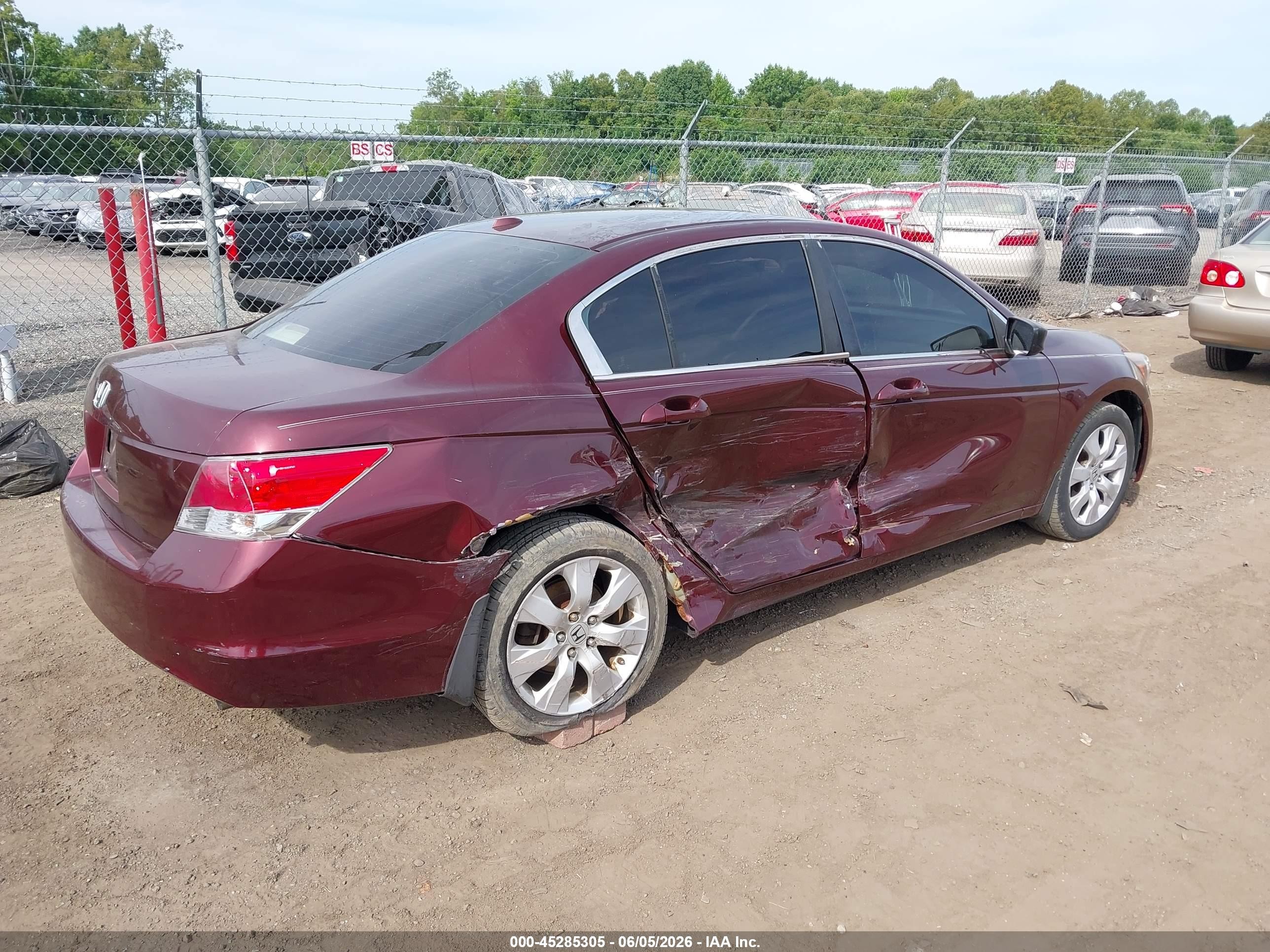 2008 Honda Accord 2.4 Ex-l Maroon vin: 1HGCP26838A040792
