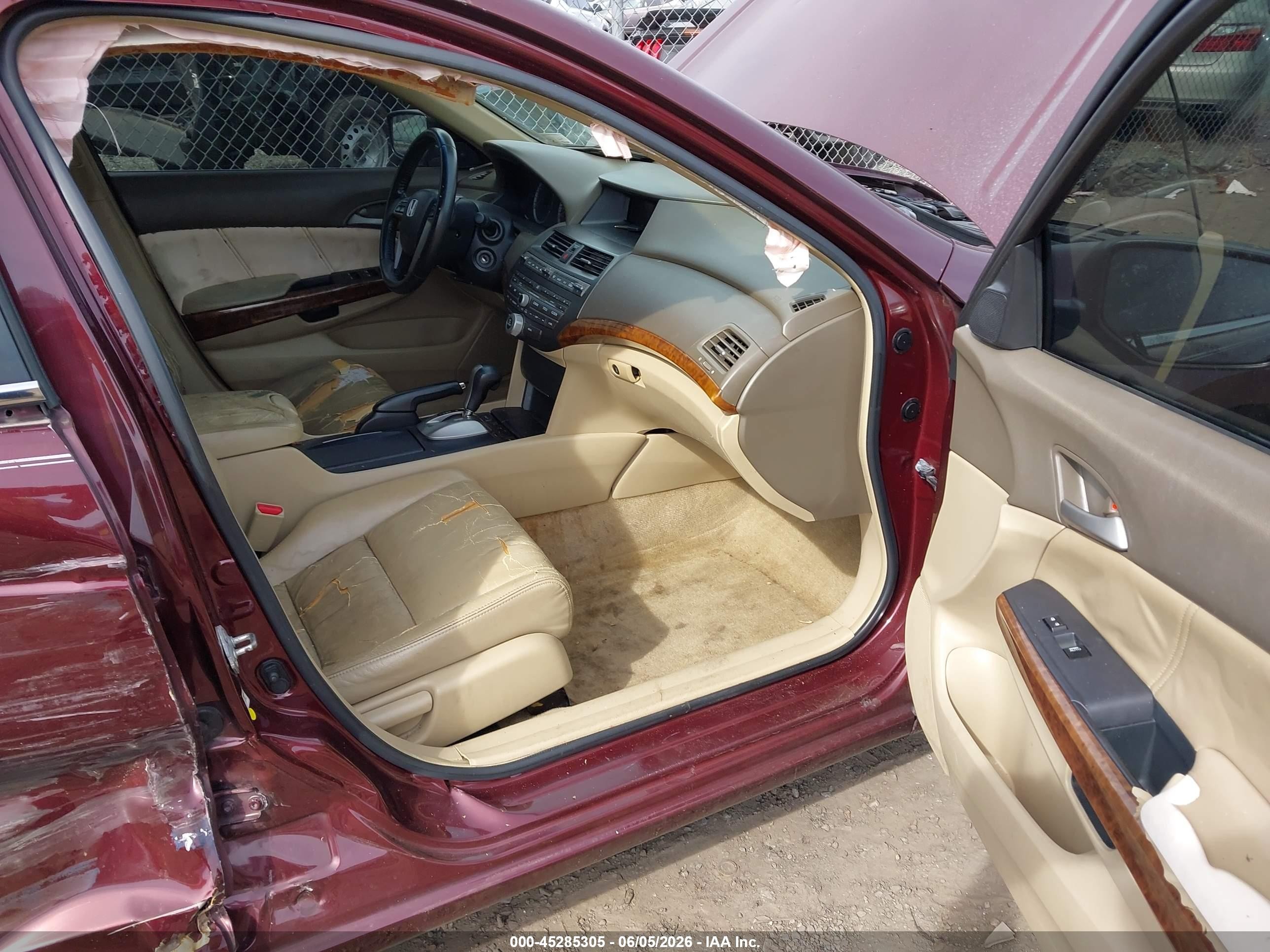 2008 Honda Accord 2.4 Ex-l Maroon vin: 1HGCP26838A040792