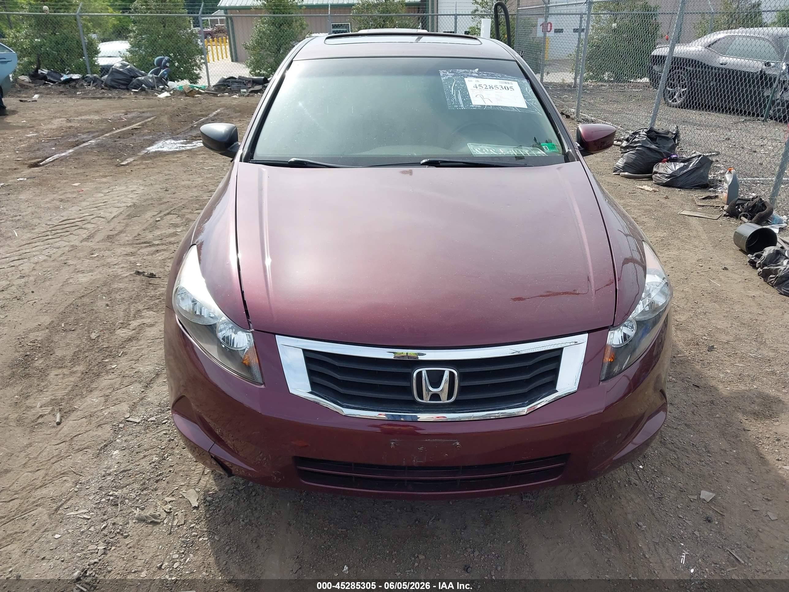 2008 Honda Accord 2.4 Ex-l Maroon vin: 1HGCP26838A040792