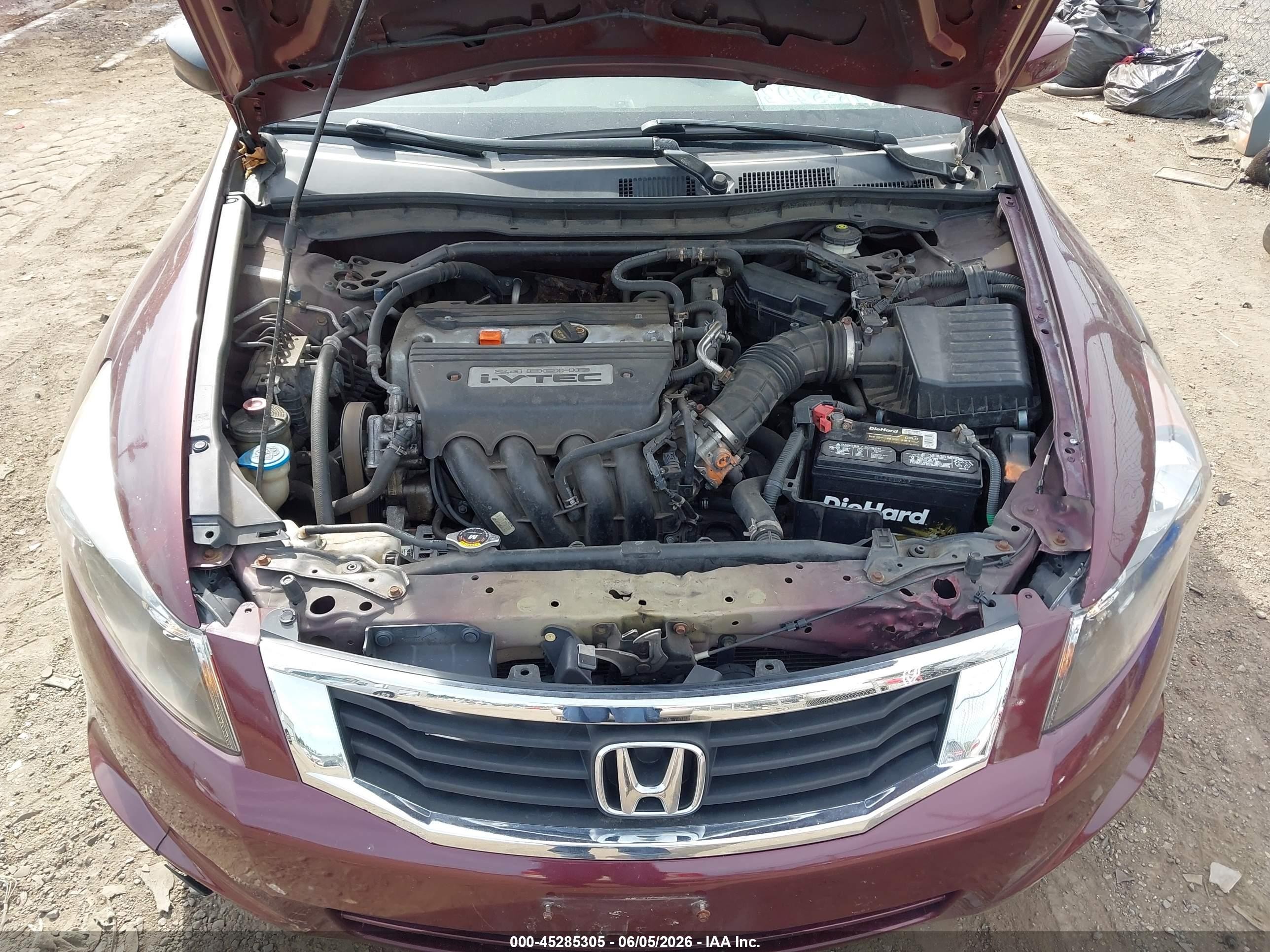 2008 Honda Accord 2.4 Ex-l Maroon vin: 1HGCP26838A040792