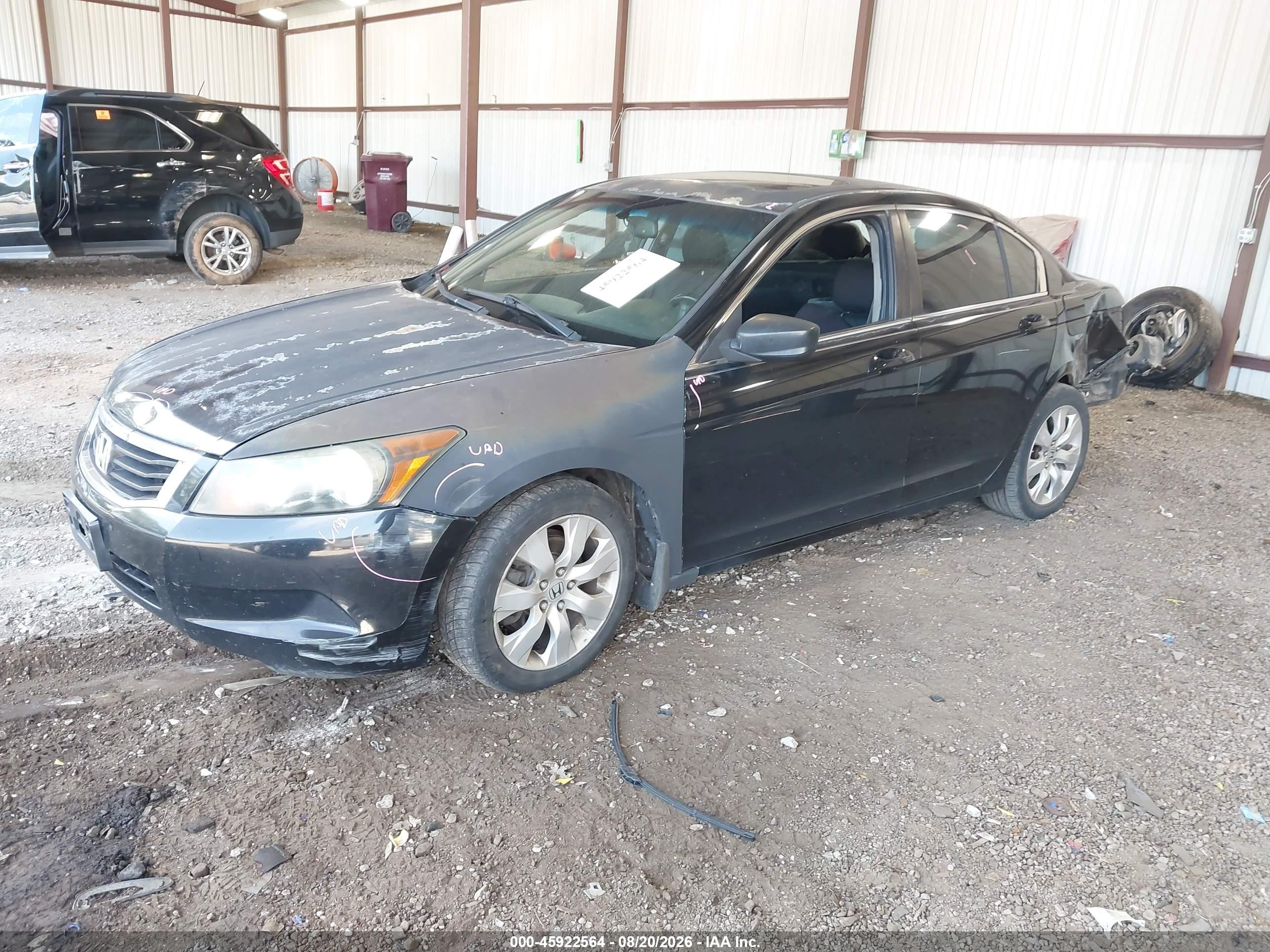 2008 Honda Accord 2.4 Ex-l Black vin: 1HGCP26838A057060