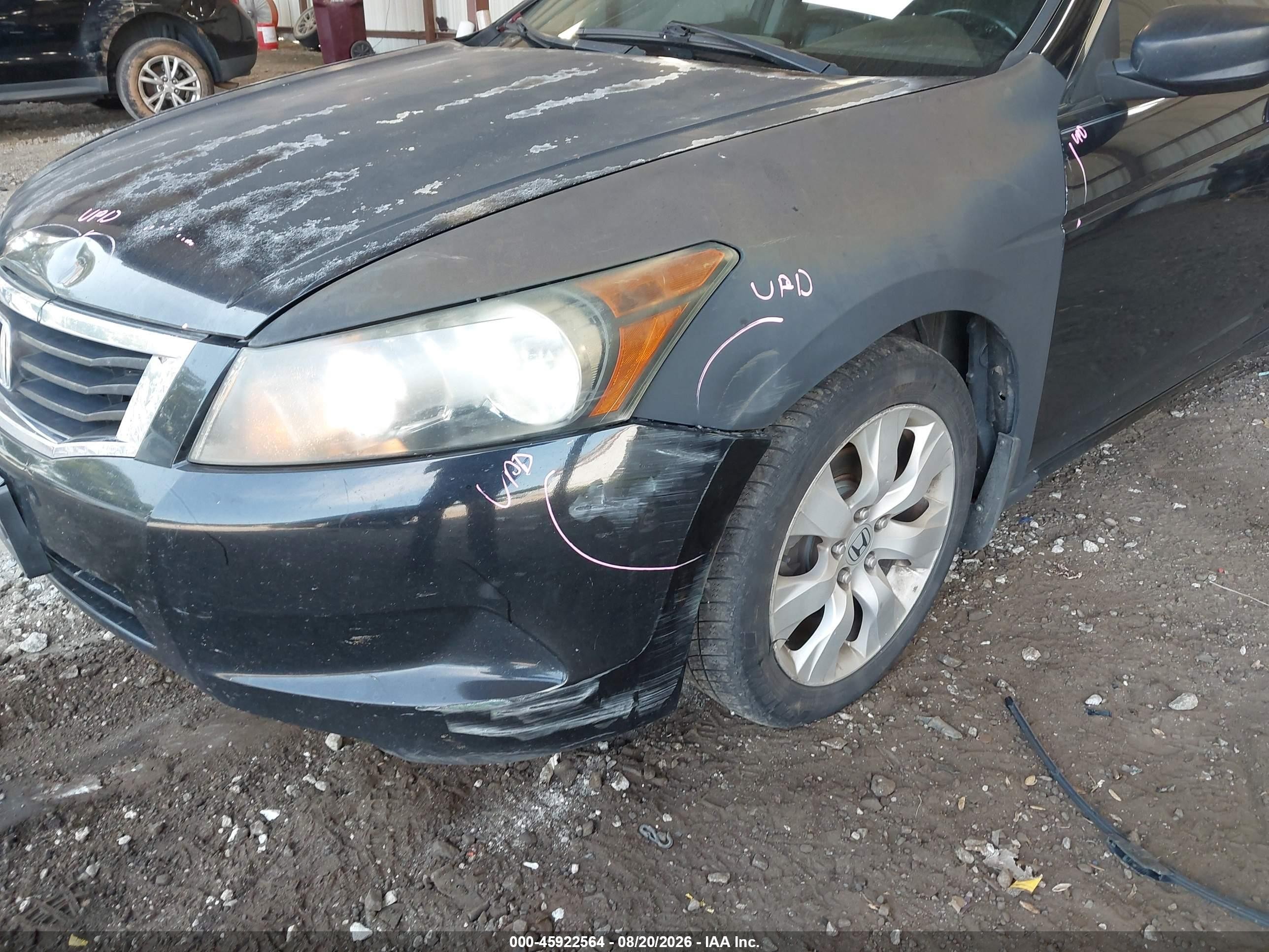 2008 Honda Accord 2.4 Ex-l Black vin: 1HGCP26838A057060