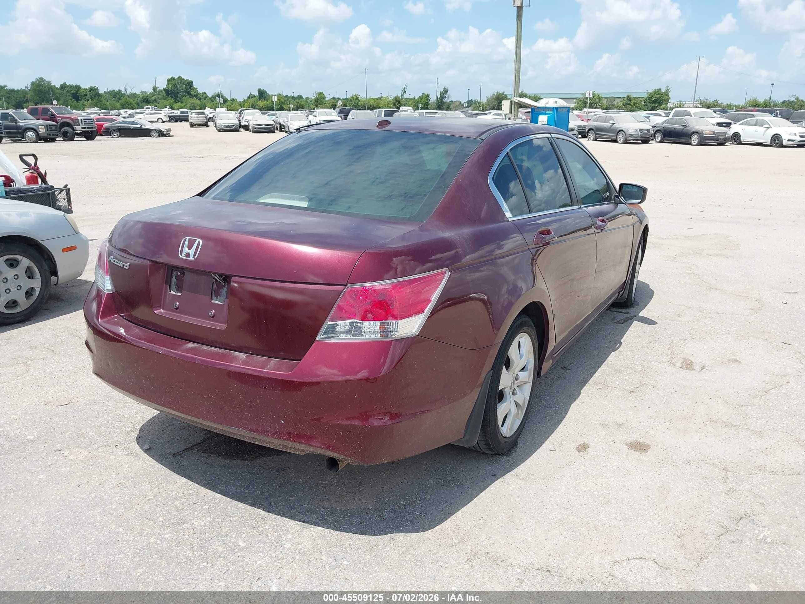 2008 Honda Accord 2.4 Ex-l Темно-бордовый vin: 1HGCP26838A065188