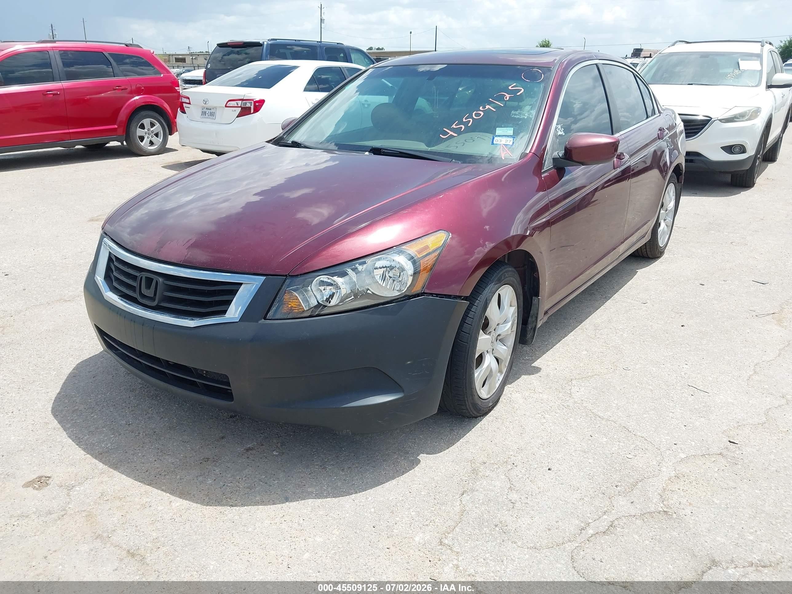 2008 Honda Accord 2.4 Ex-l Темно-бордовый vin: 1HGCP26838A065188