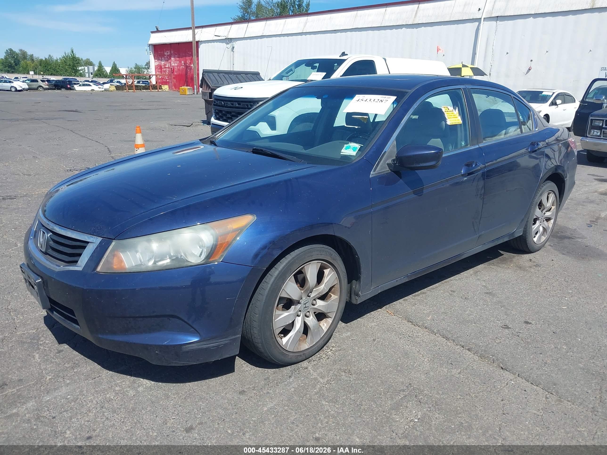 2008 Honda Accord 2.4 Ex-l Blue vin: 1HGCP26838A096229