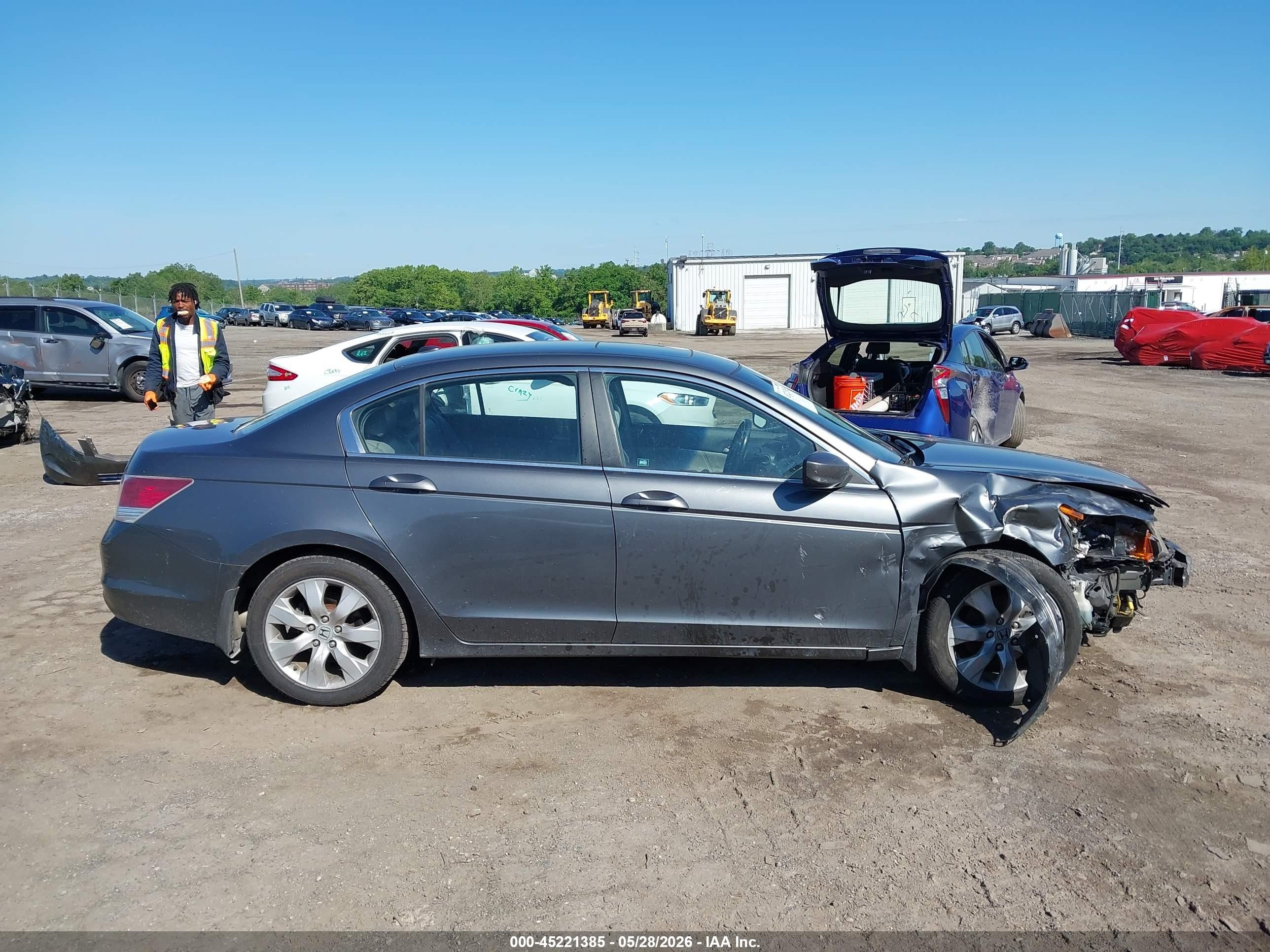 2008 Honda Accord 2.4 Ex-l Gray vin: 1HGCP26838A101980