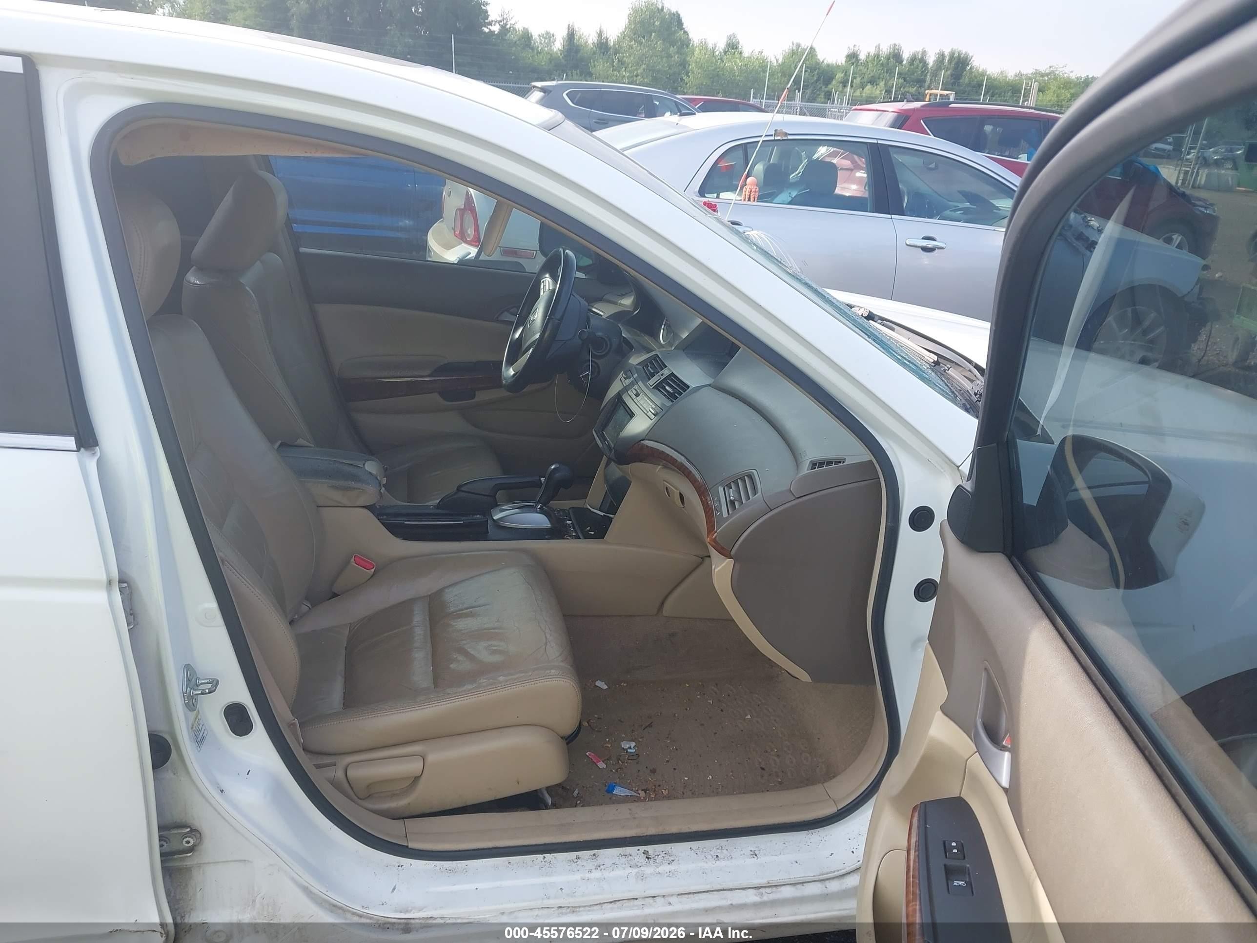 2009 Honda Accord 2.4 Ex-l White vin: 1HGCP26839A117677