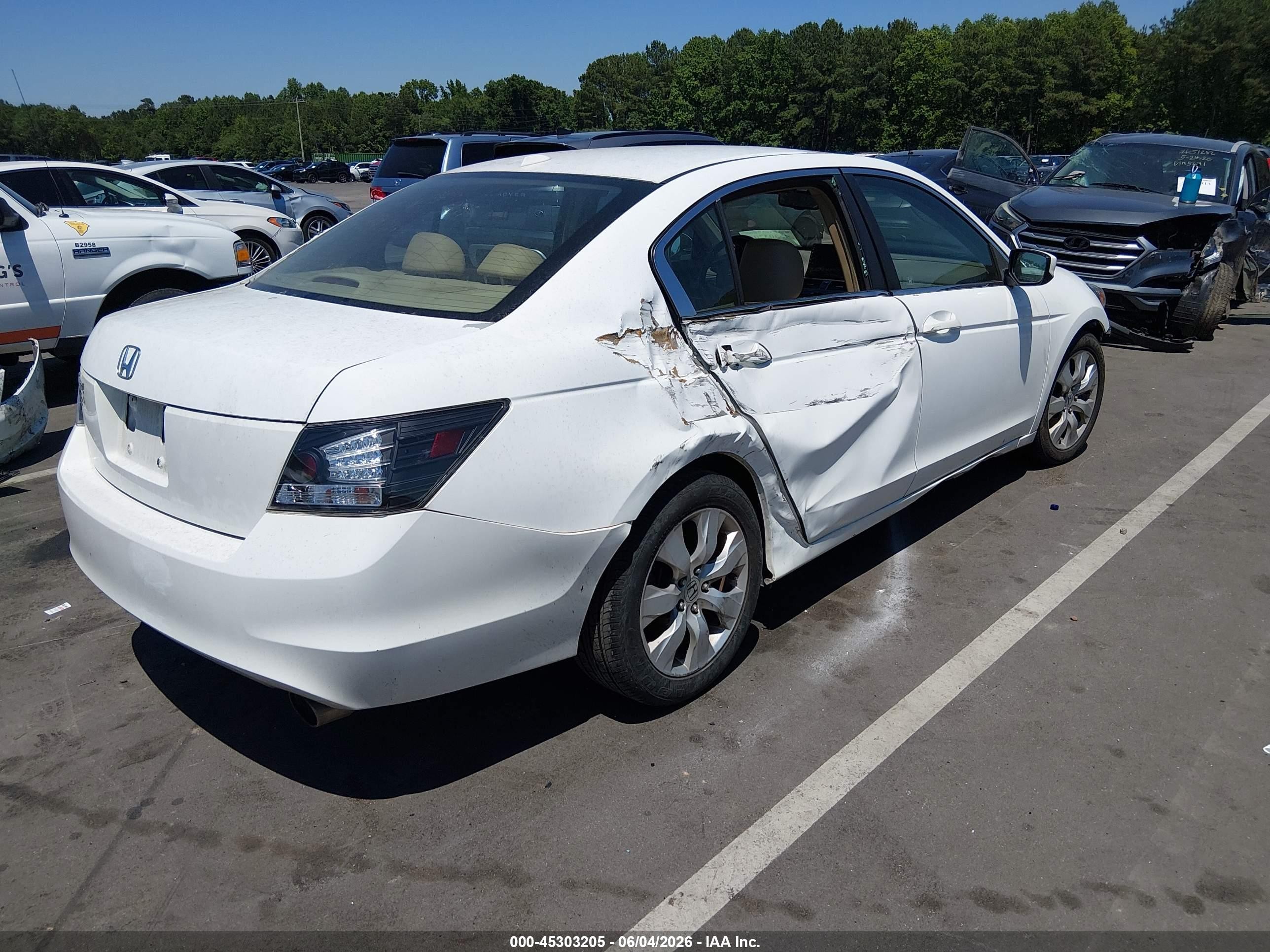 2009 Honda Accord 2.4 Ex-l White vin: 1HGCP26839A149190