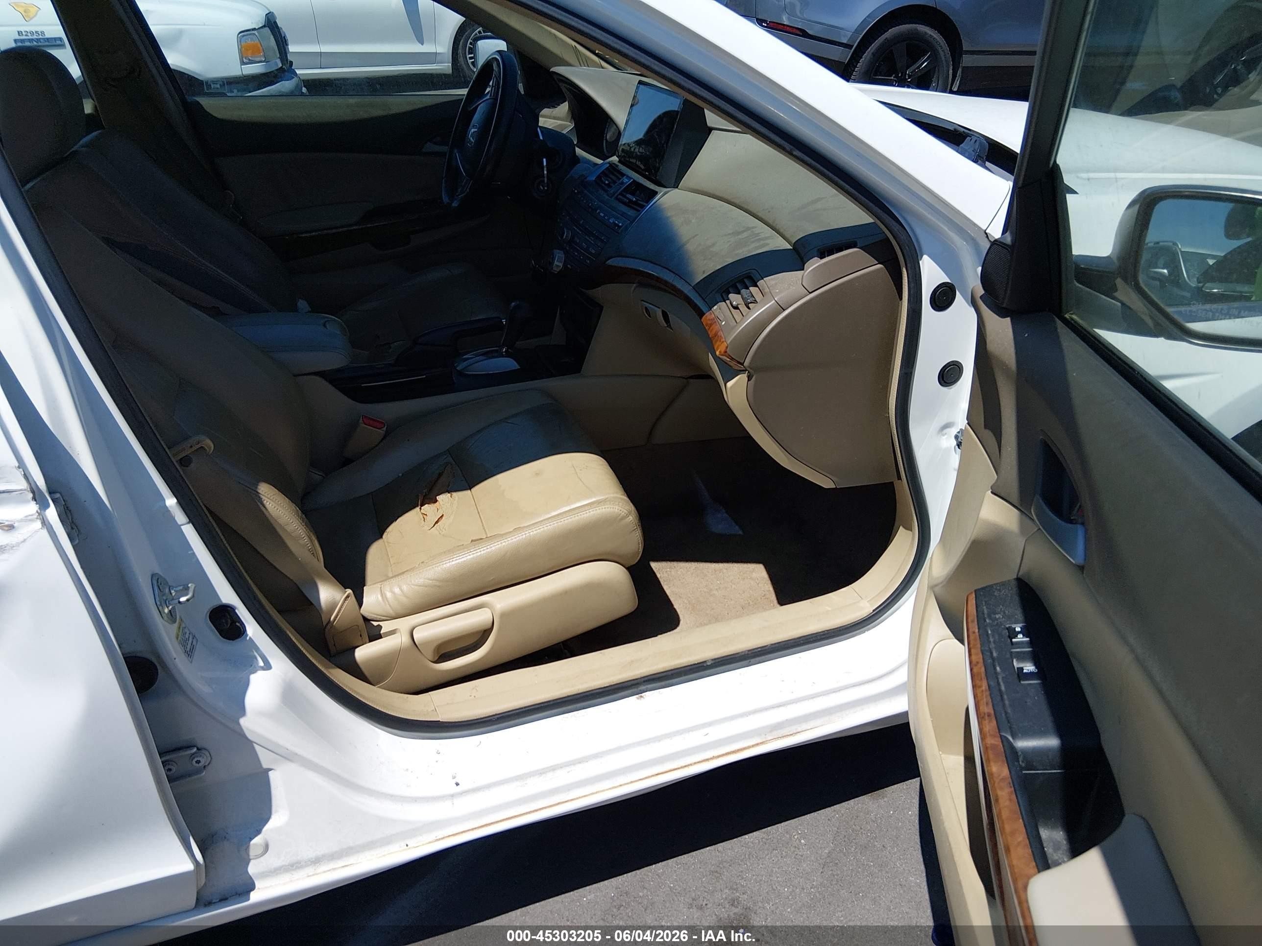 2009 Honda Accord 2.4 Ex-l White vin: 1HGCP26839A149190