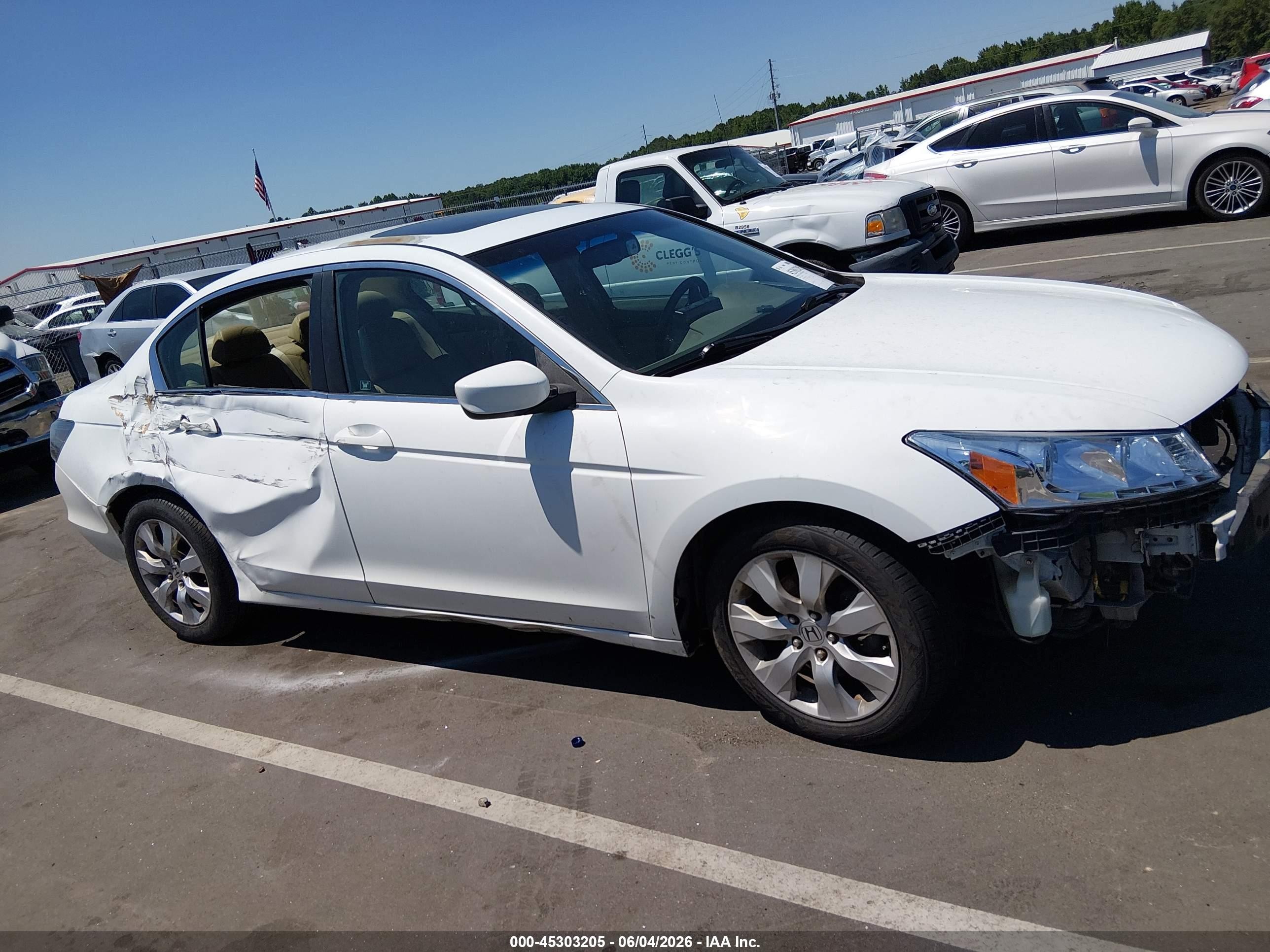 2009 Honda Accord 2.4 Ex-l White vin: 1HGCP26839A149190