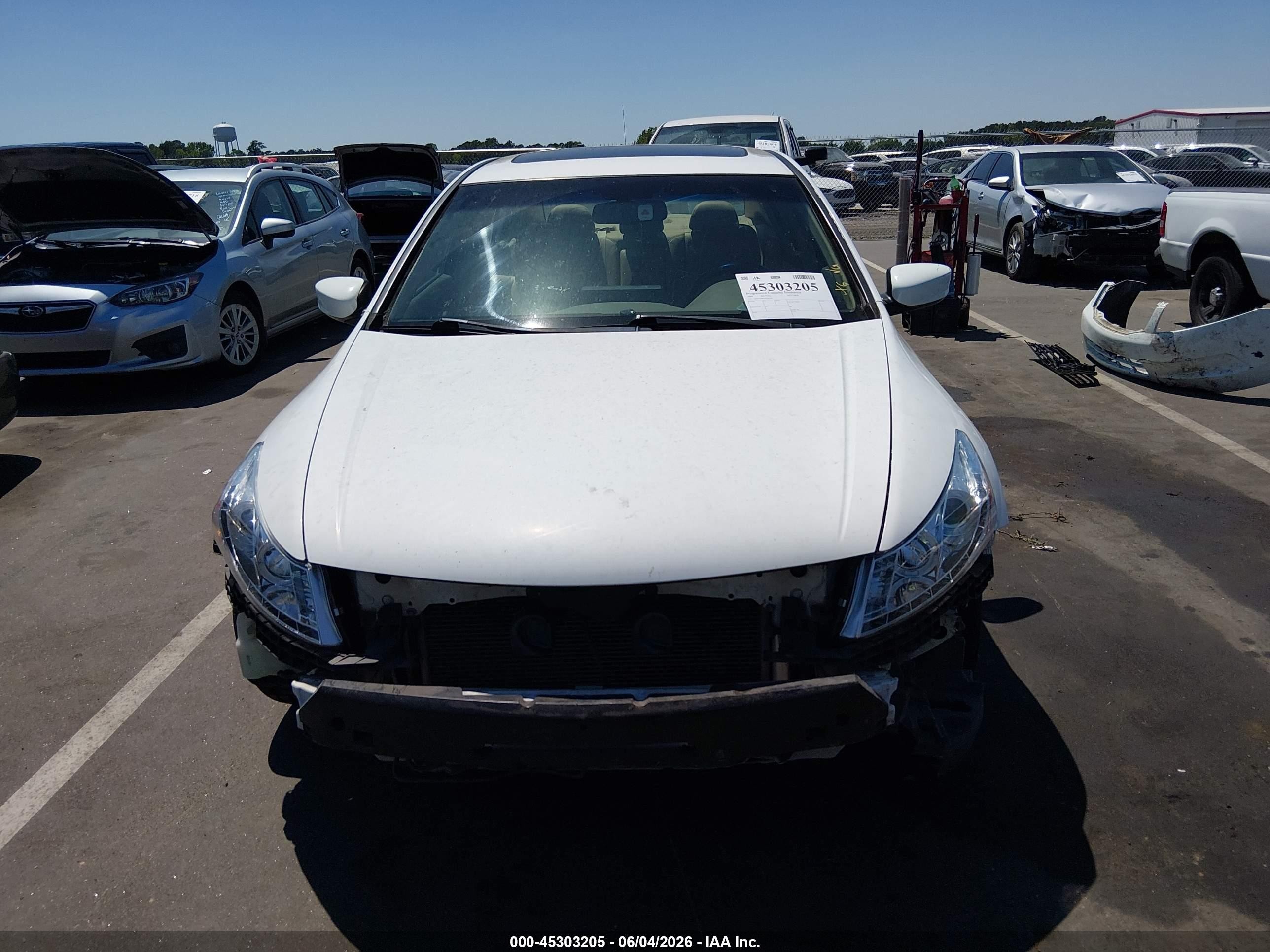 2009 Honda Accord 2.4 Ex-l White vin: 1HGCP26839A149190