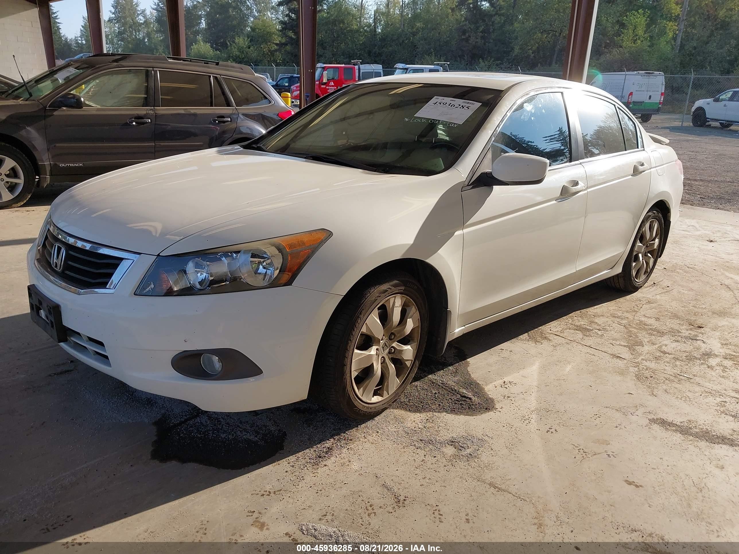 2008 Honda Accord 2.4 Ex-l White vin: 1HGCP26848A001452
