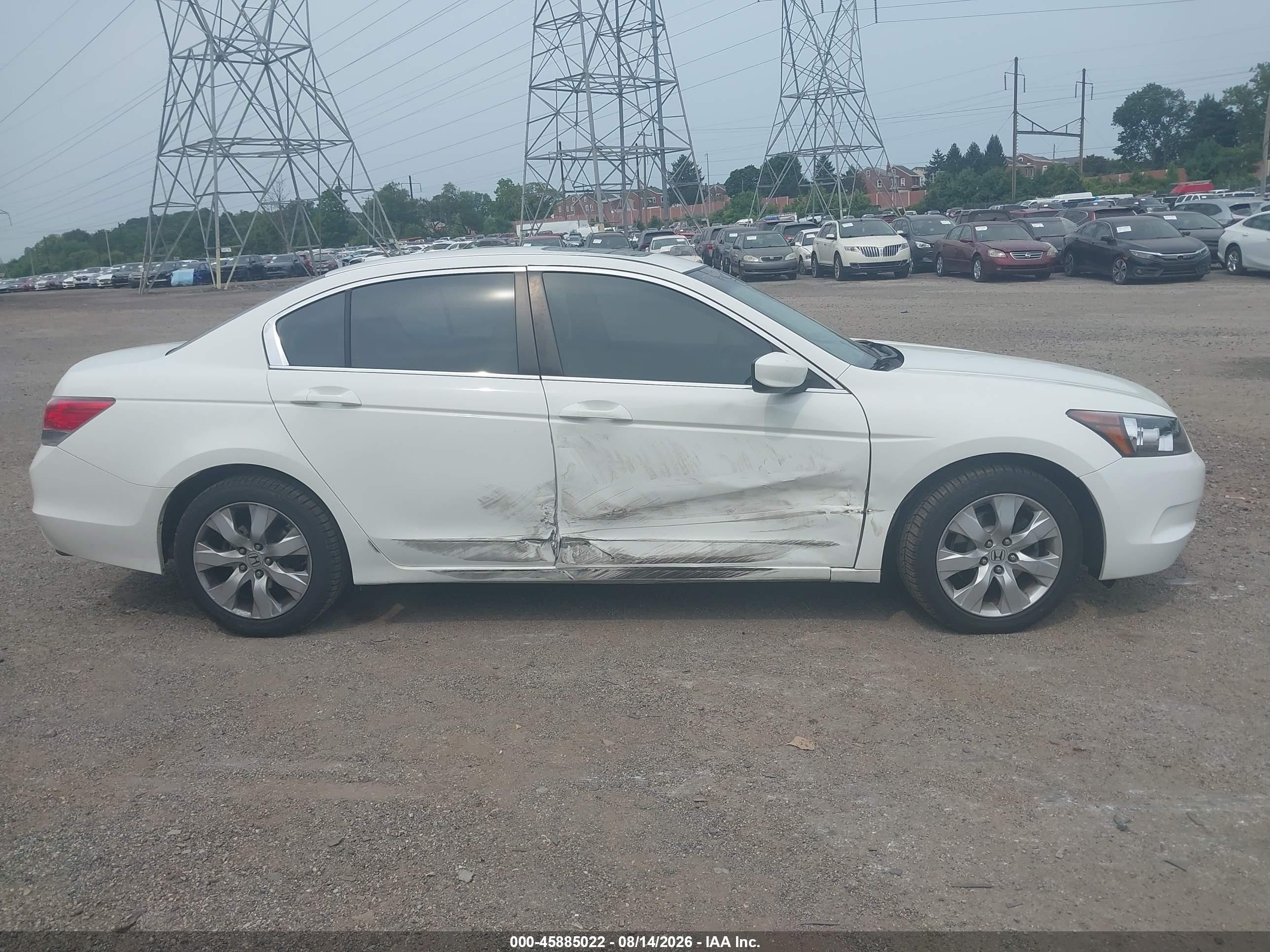 2008 Honda Accord 2.4 Ex-l White vin: 1HGCP26848A044348