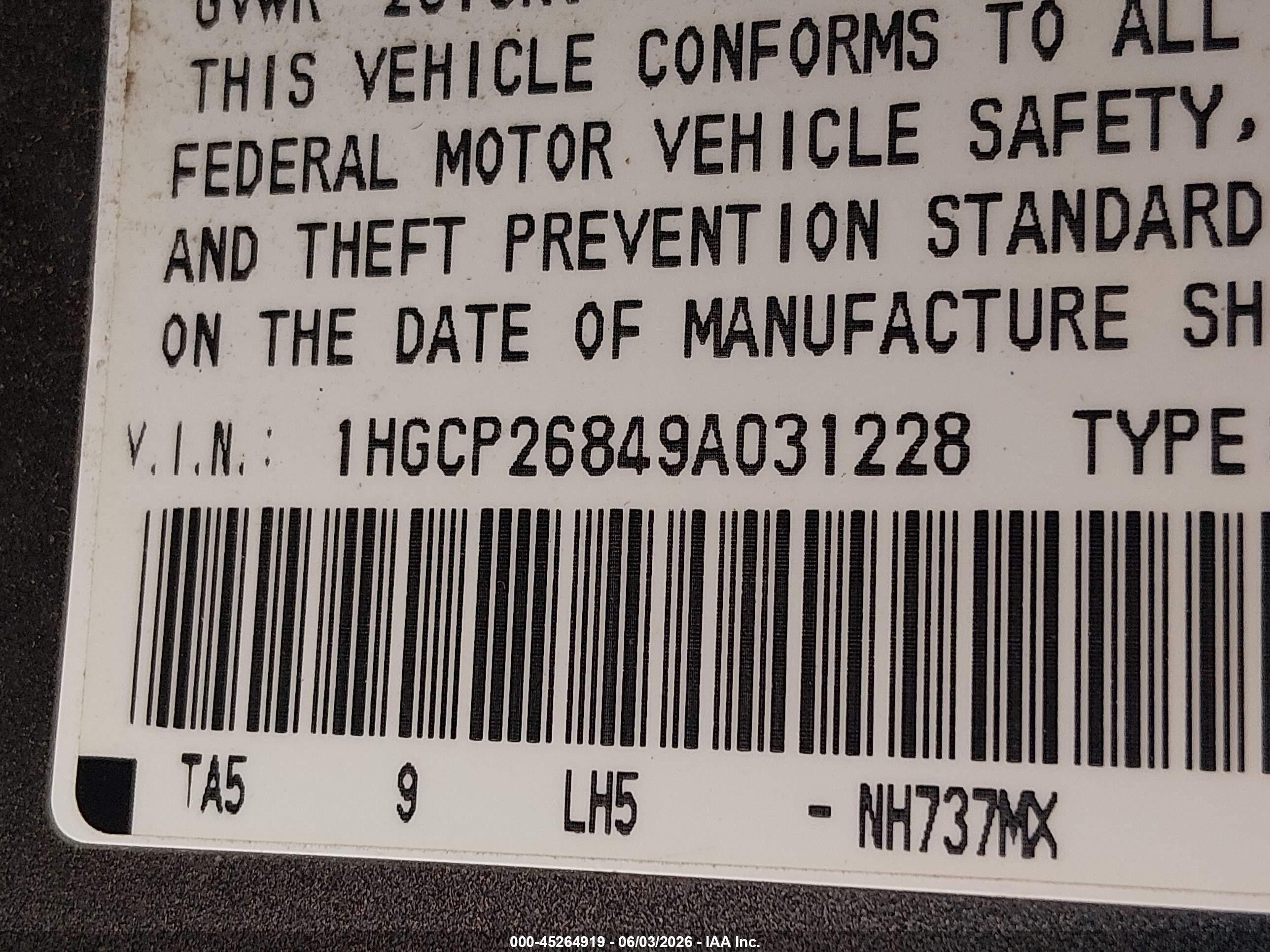 2009 Honda Accord 2.4 Ex-l Gray vin: 1HGCP26849A031228