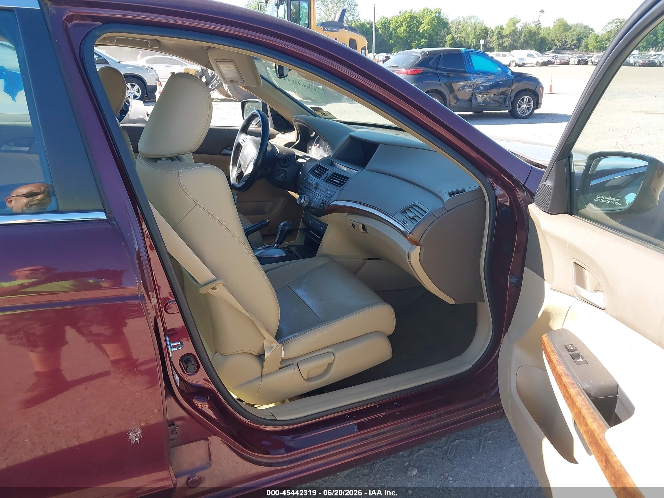 2009 Honda Accord 2.4 Ex-l Темно-бордовый vin: 1HGCP26849A073852
