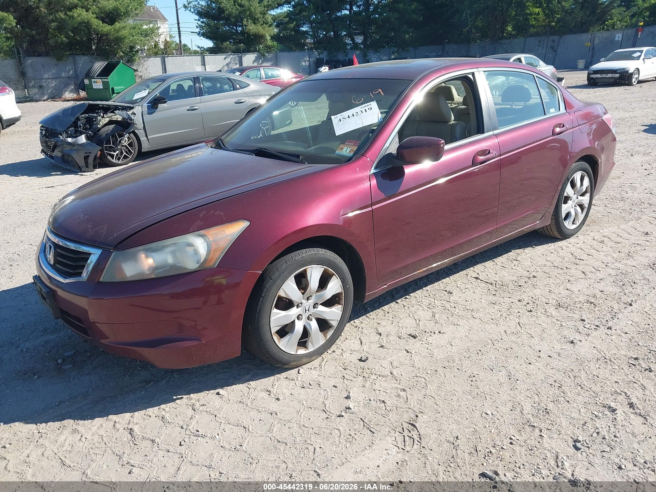 2009 Honda Accord 2.4 Ex-l Темно-бордовый vin: 1HGCP26849A073852