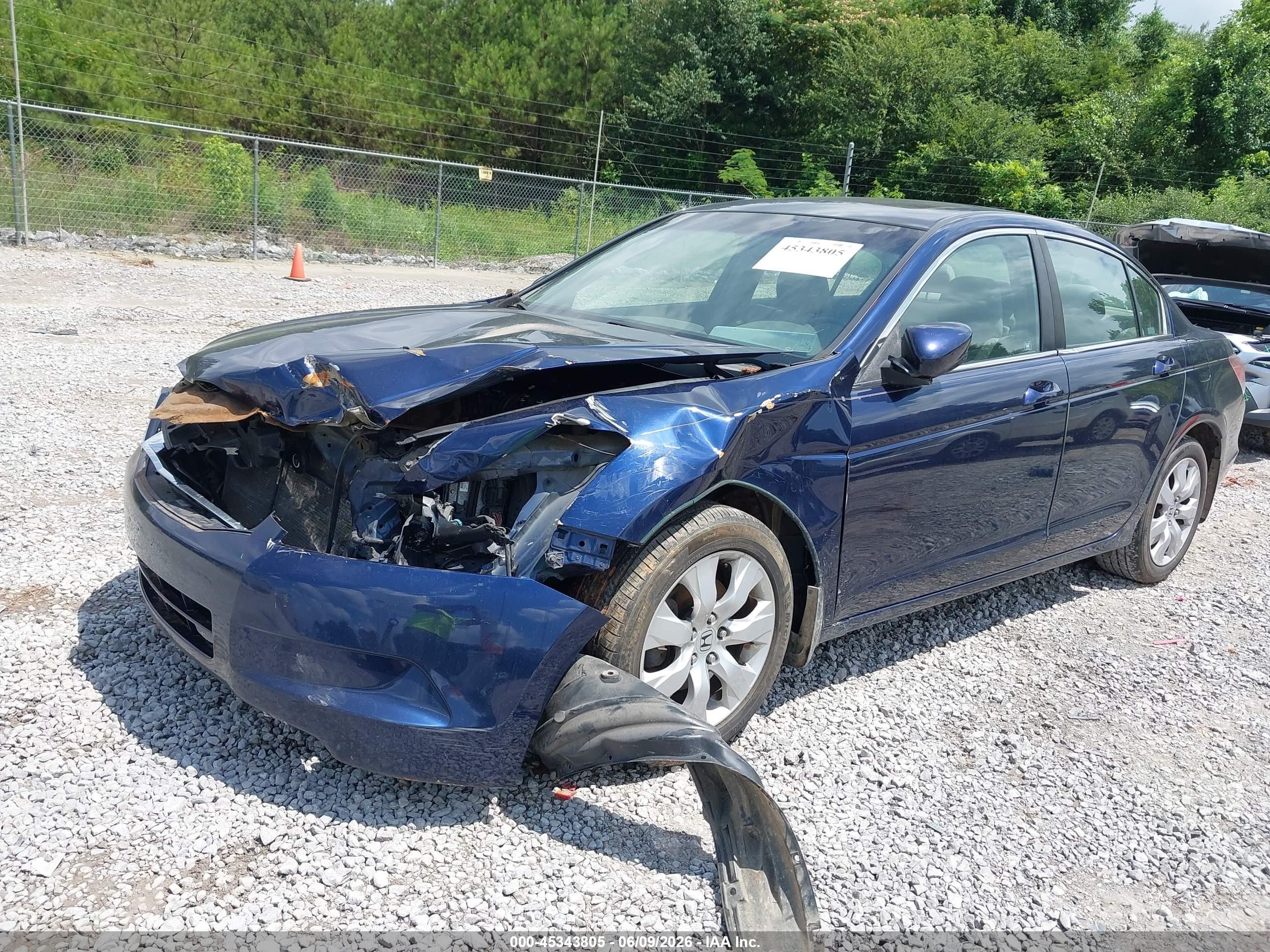 2009 Honda Accord 2.4 Ex-l Blue vin: 1HGCP26849A075780