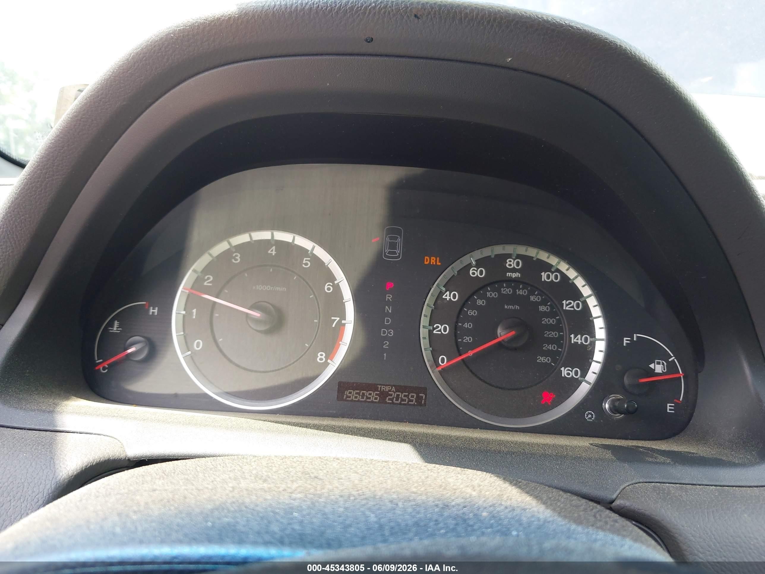 2009 Honda Accord 2.4 Ex-l Blue vin: 1HGCP26849A075780