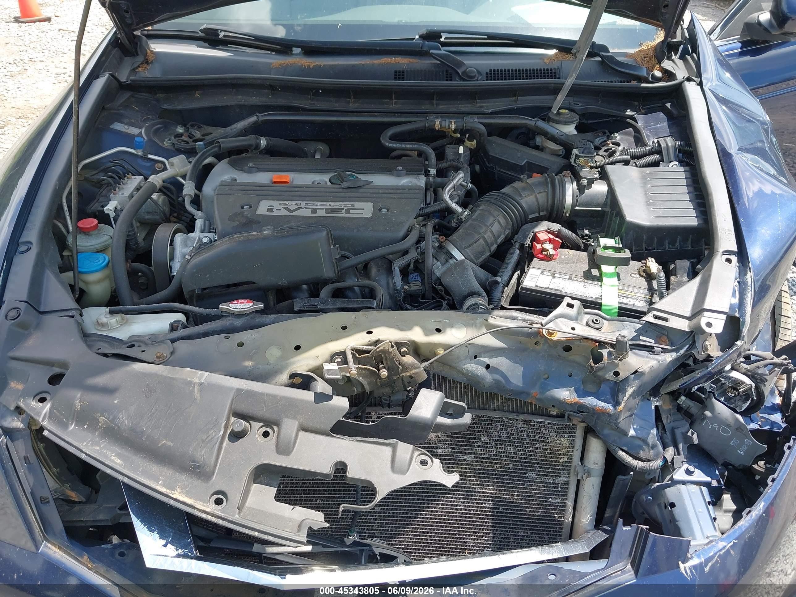 2009 Honda Accord 2.4 Ex-l Blue vin: 1HGCP26849A075780