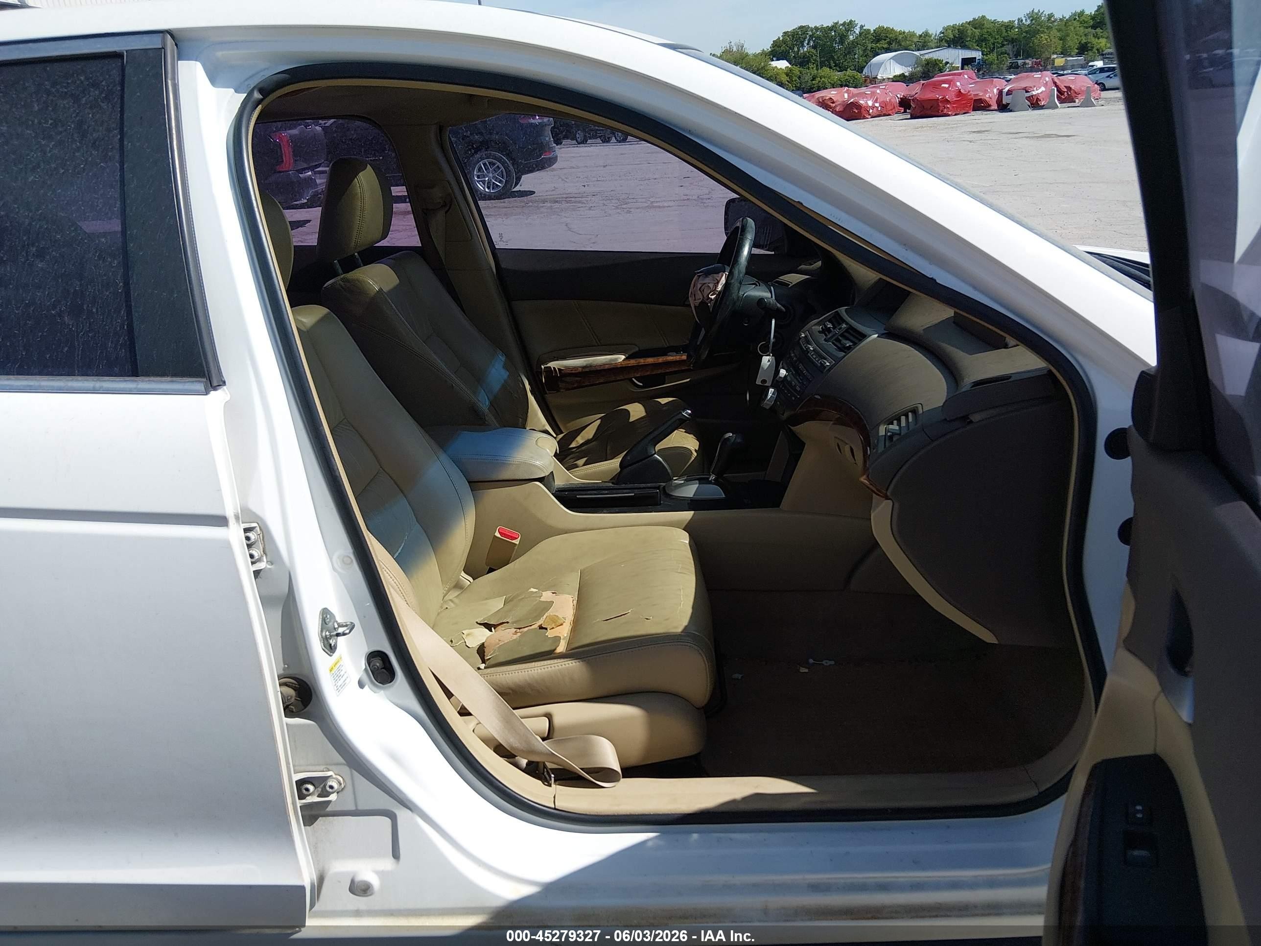2008 Honda Accord 2.4 Ex-l White vin: 1HGCP26858A044343