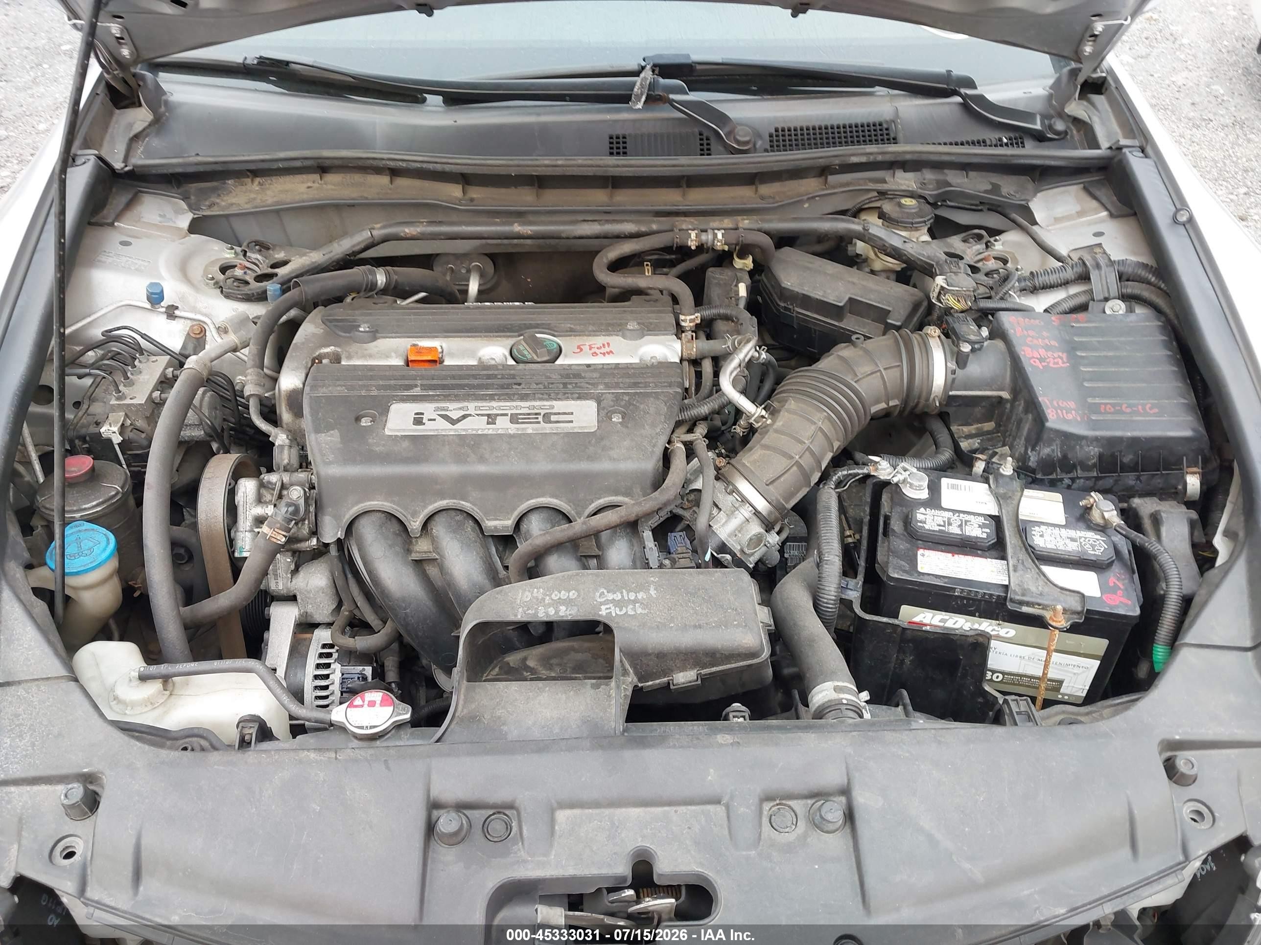 2008 Honda Accord 2.4 Ex-l Silver vin: 1HGCP26858A058114
