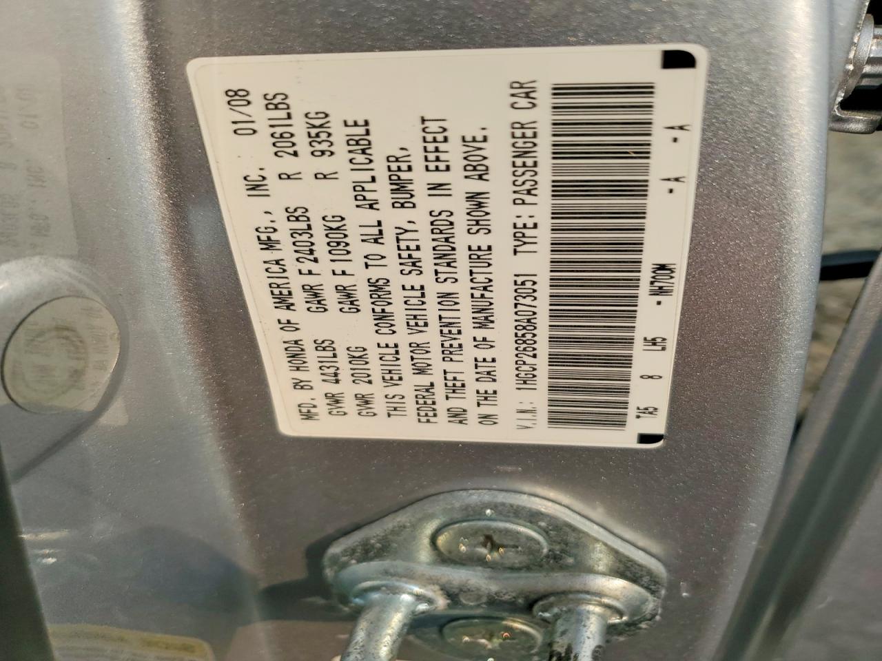 2008 Honda Accord Exl Серебряный vin: 1HGCP26858A073051