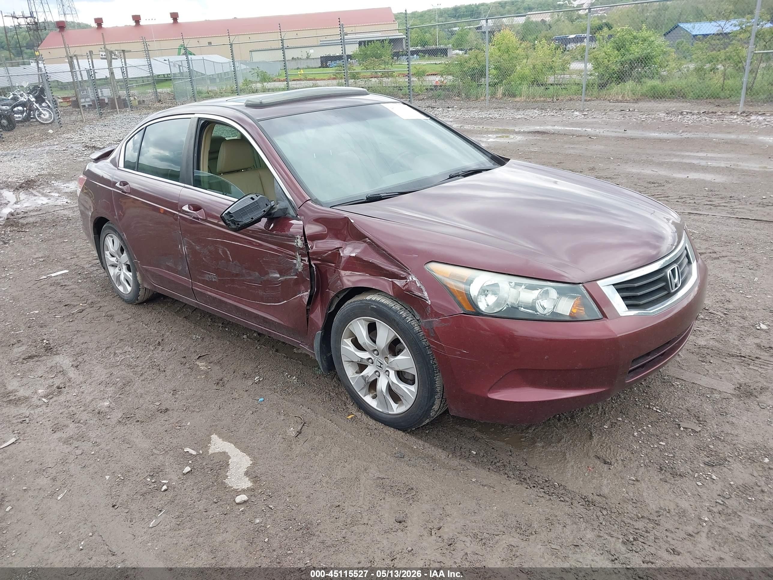 2009 Honda Accord 2.4 Ex-l Maroon vin: 1HGCP26859A099439