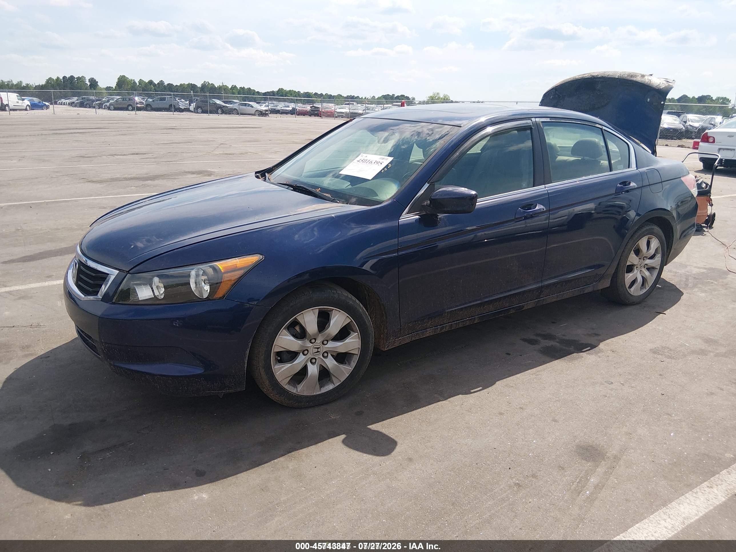 2009 Honda Accord 2.4 Ex-l Blue vin: 1HGCP26859A100332