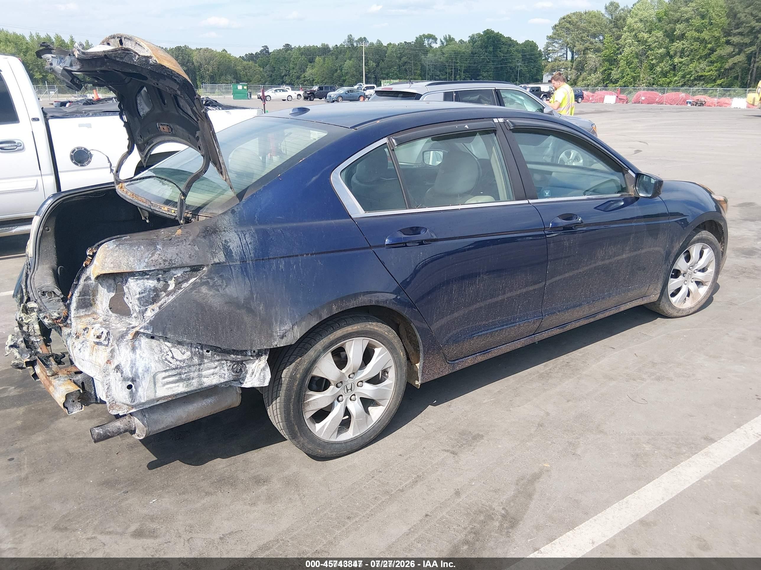 2009 Honda Accord 2.4 Ex-l Blue vin: 1HGCP26859A100332