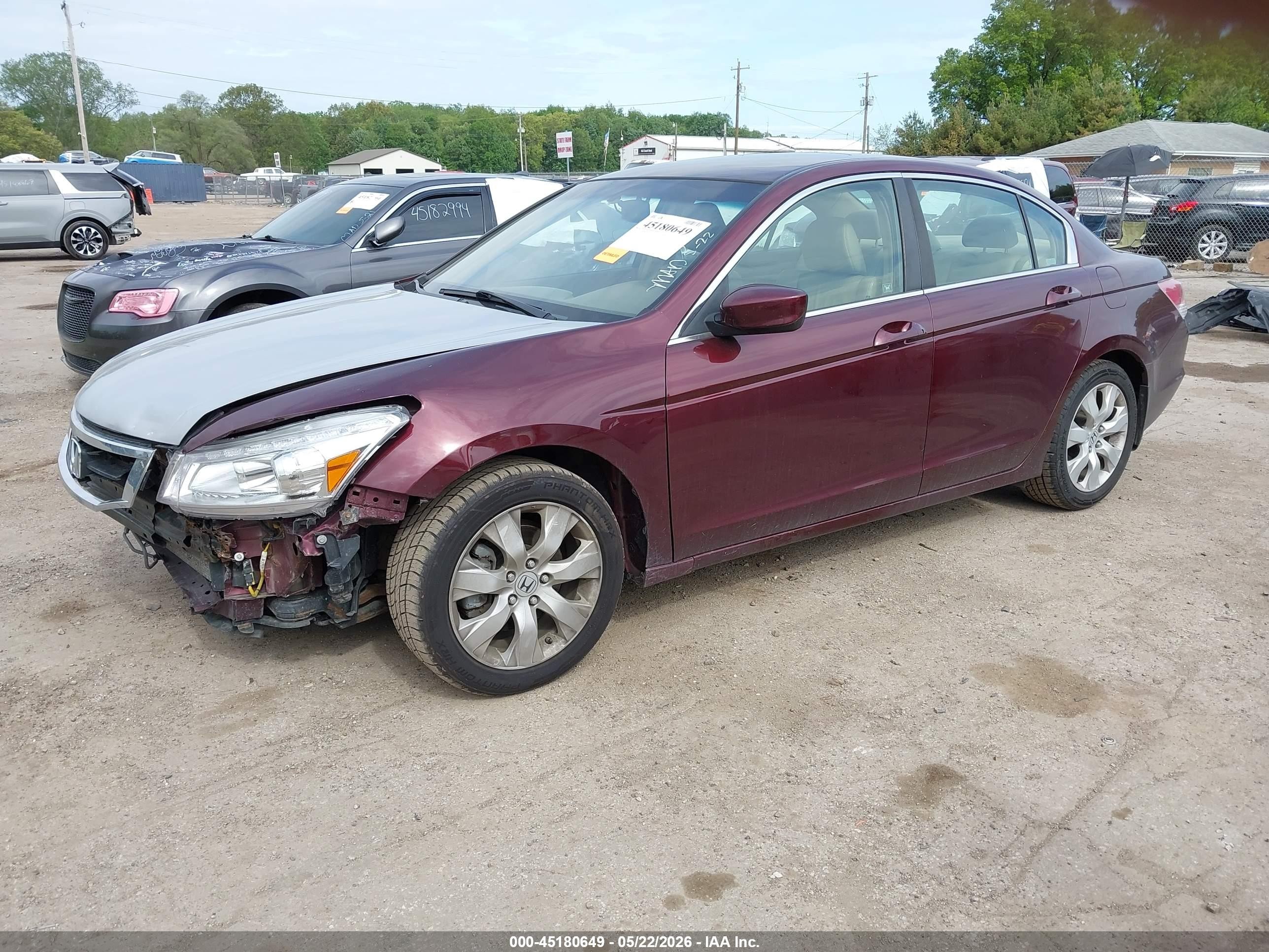 2009 Honda Accord 2.4 Ex-l Бордовый vin: 1HGCP26859A106423