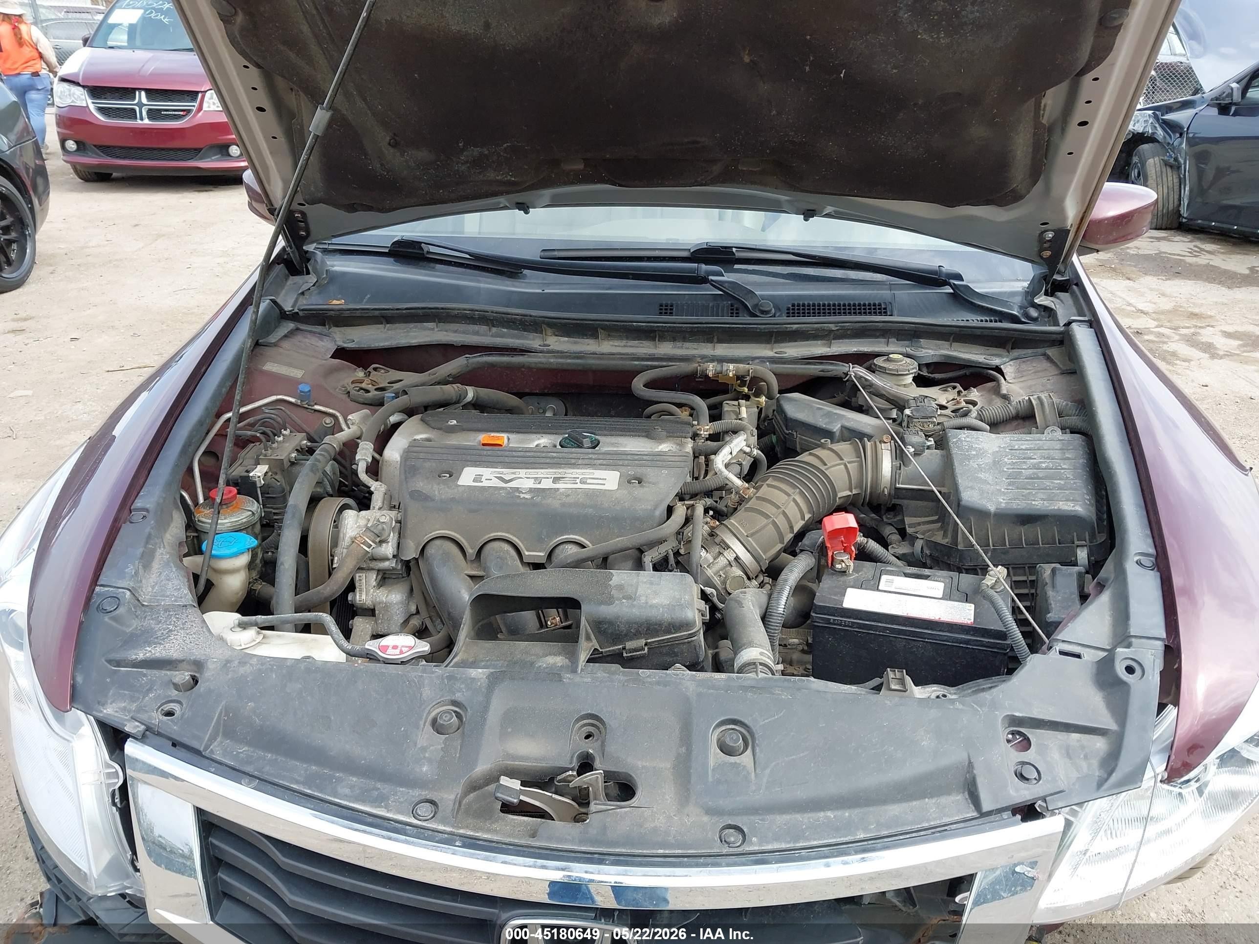 2009 Honda Accord 2.4 Ex-l Бордовый vin: 1HGCP26859A106423