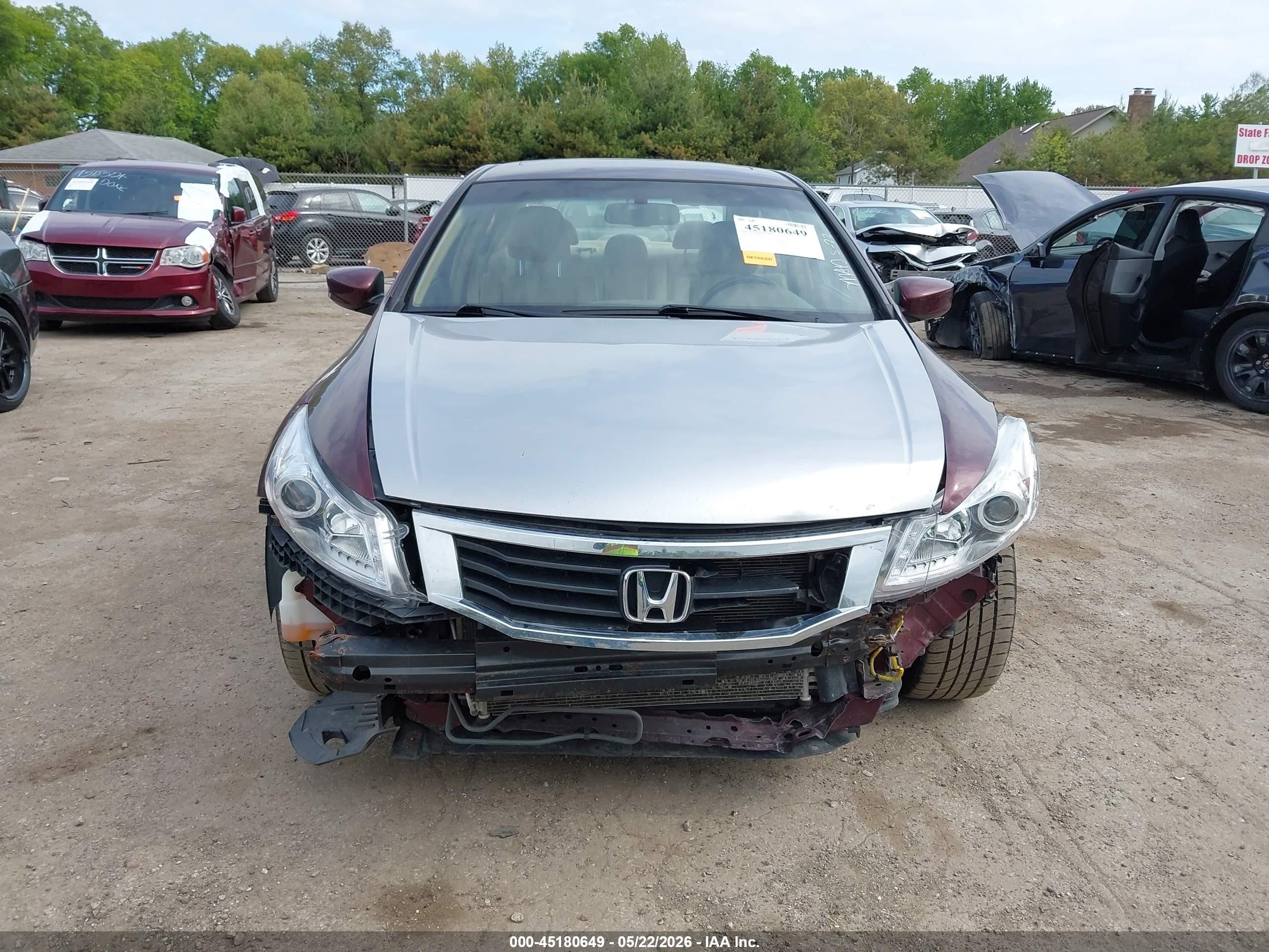 2009 Honda Accord 2.4 Ex-l Бордовый vin: 1HGCP26859A106423