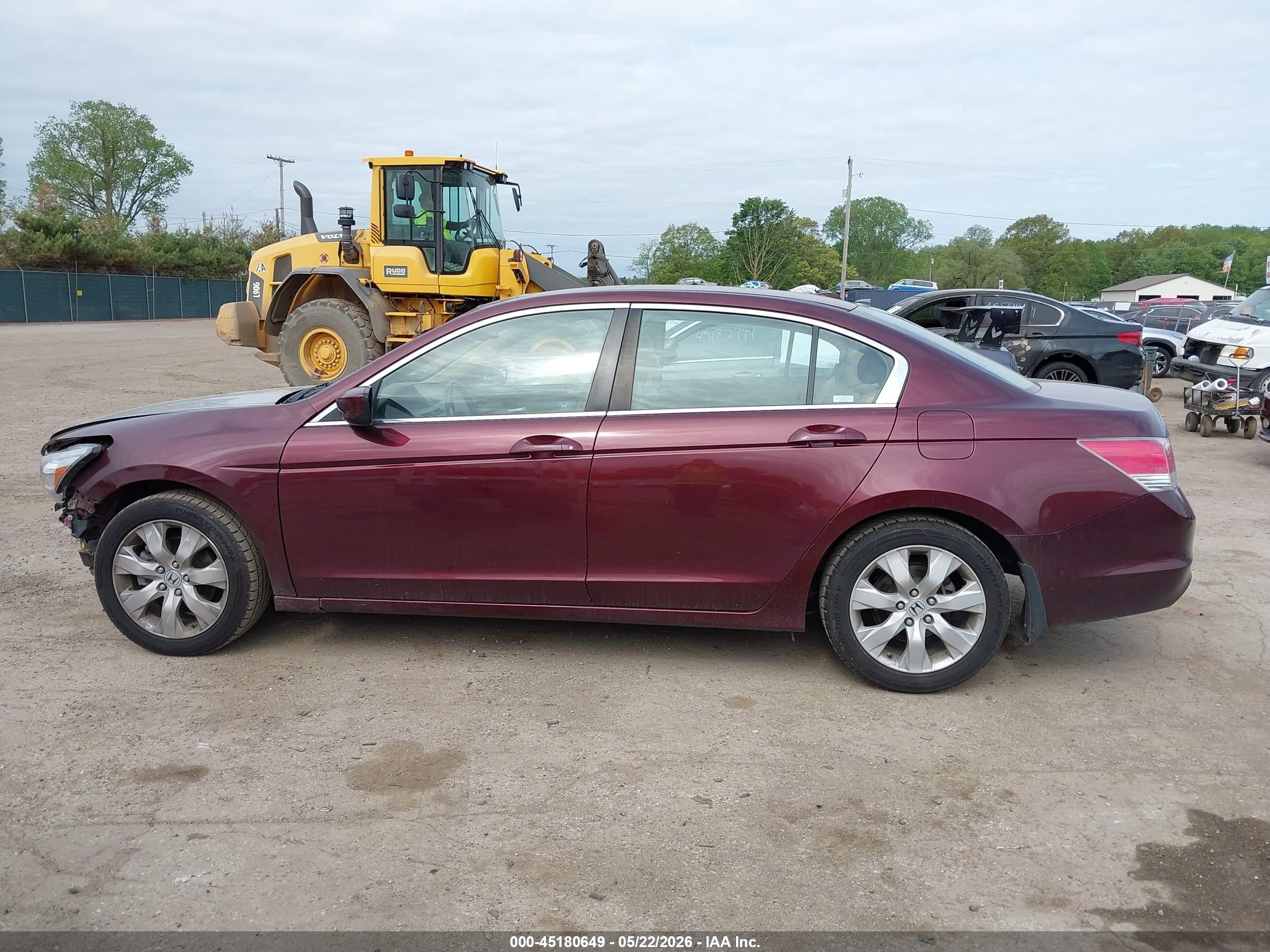 2009 Honda Accord 2.4 Ex-l Бордовый vin: 1HGCP26859A106423