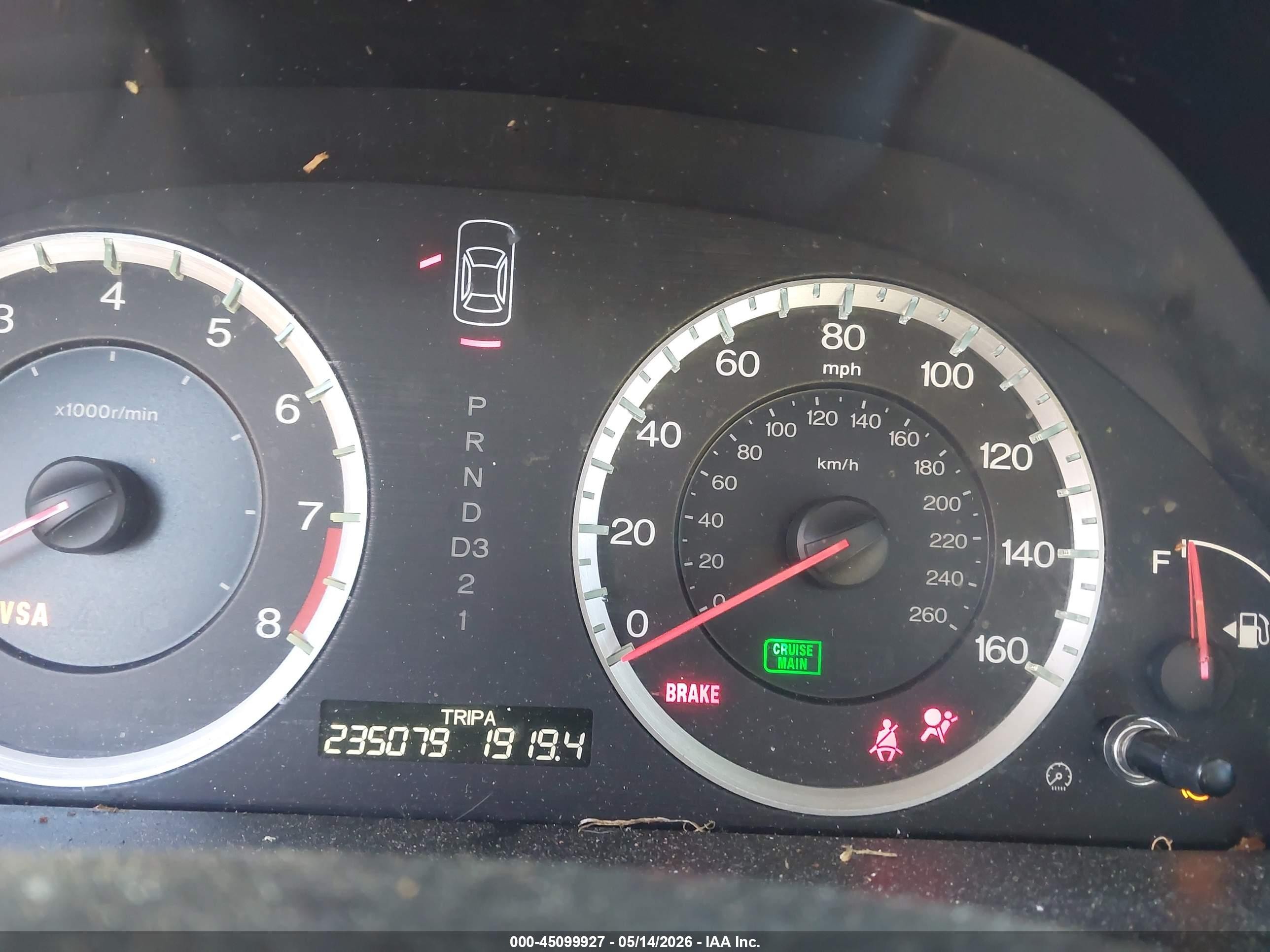 2009 Honda Accord 2.4 Ex-l Красный vin: 1HGCP26859A140670