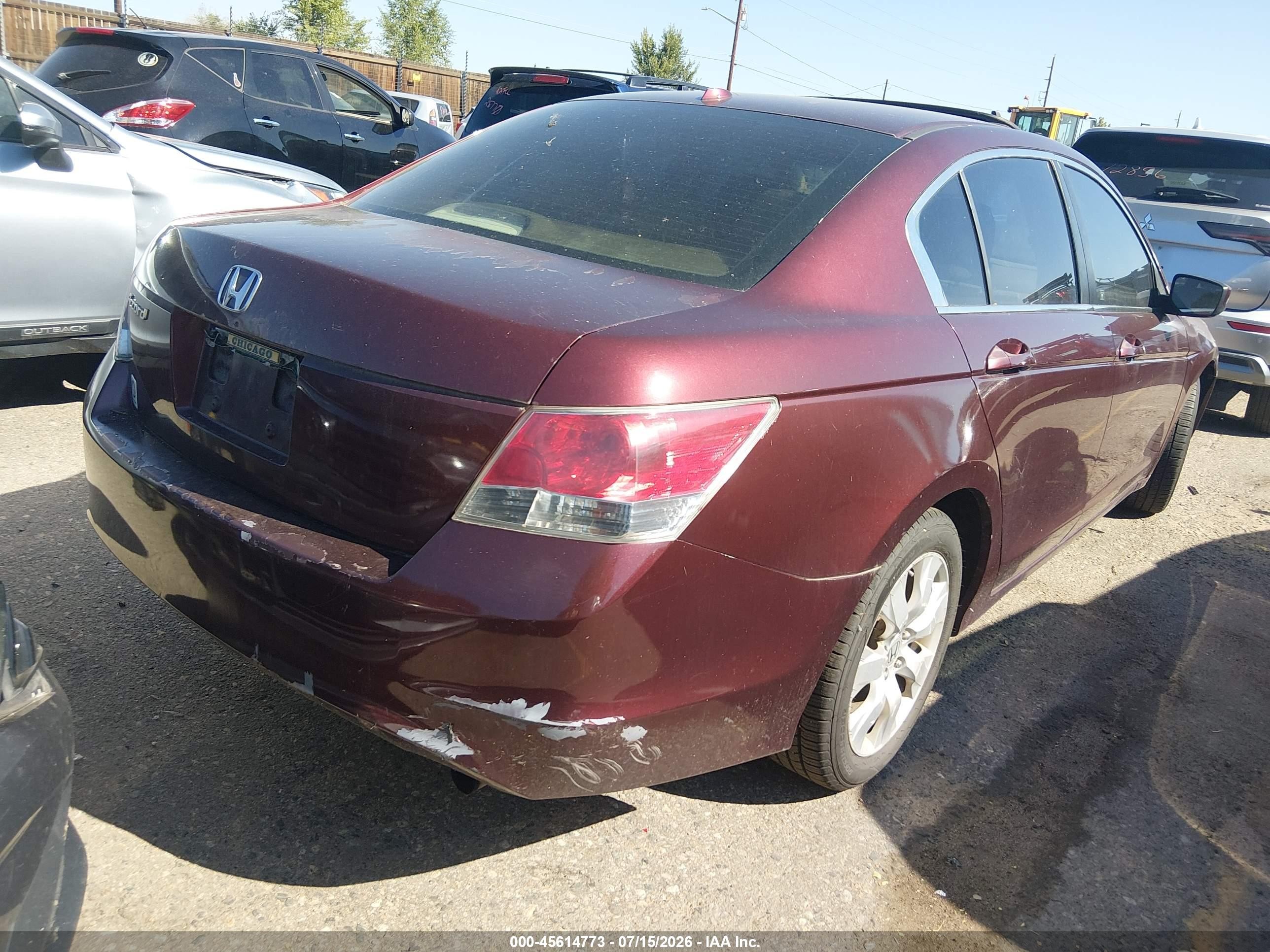 2008 Honda Accord 2.4 Ex-l Red vin: 1HGCP26868A024151
