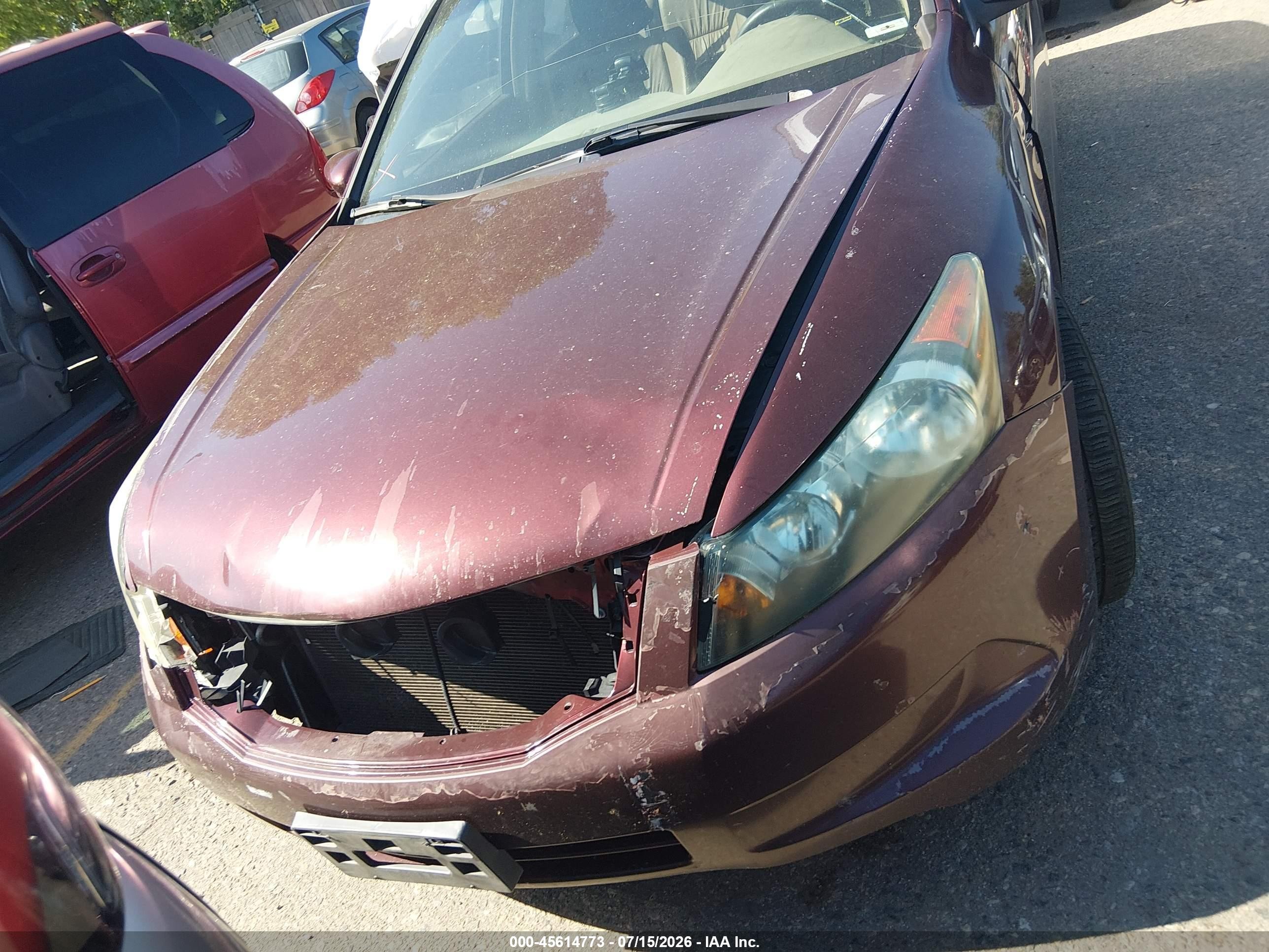 2008 Honda Accord 2.4 Ex-l Red vin: 1HGCP26868A024151