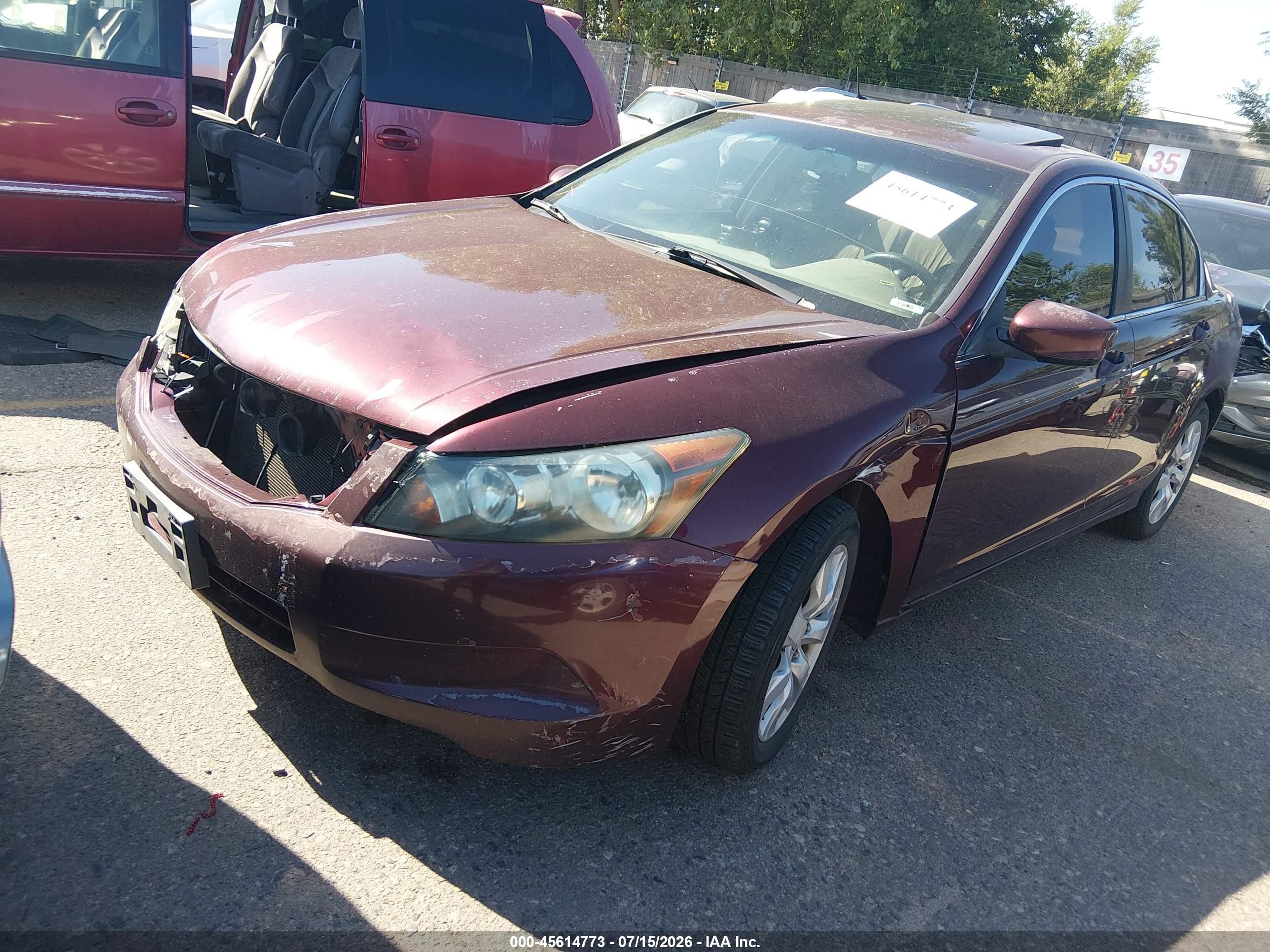 2008 Honda Accord 2.4 Ex-l Red vin: 1HGCP26868A024151