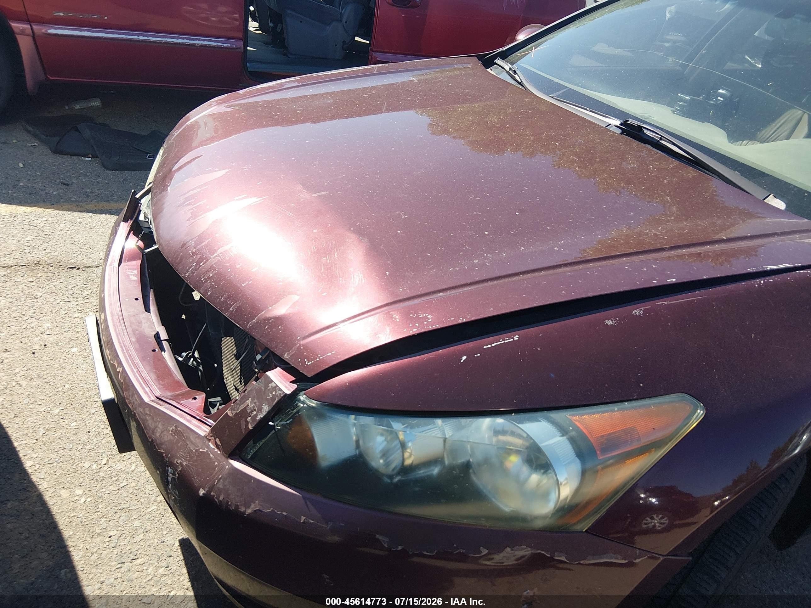 2008 Honda Accord 2.4 Ex-l Red vin: 1HGCP26868A024151