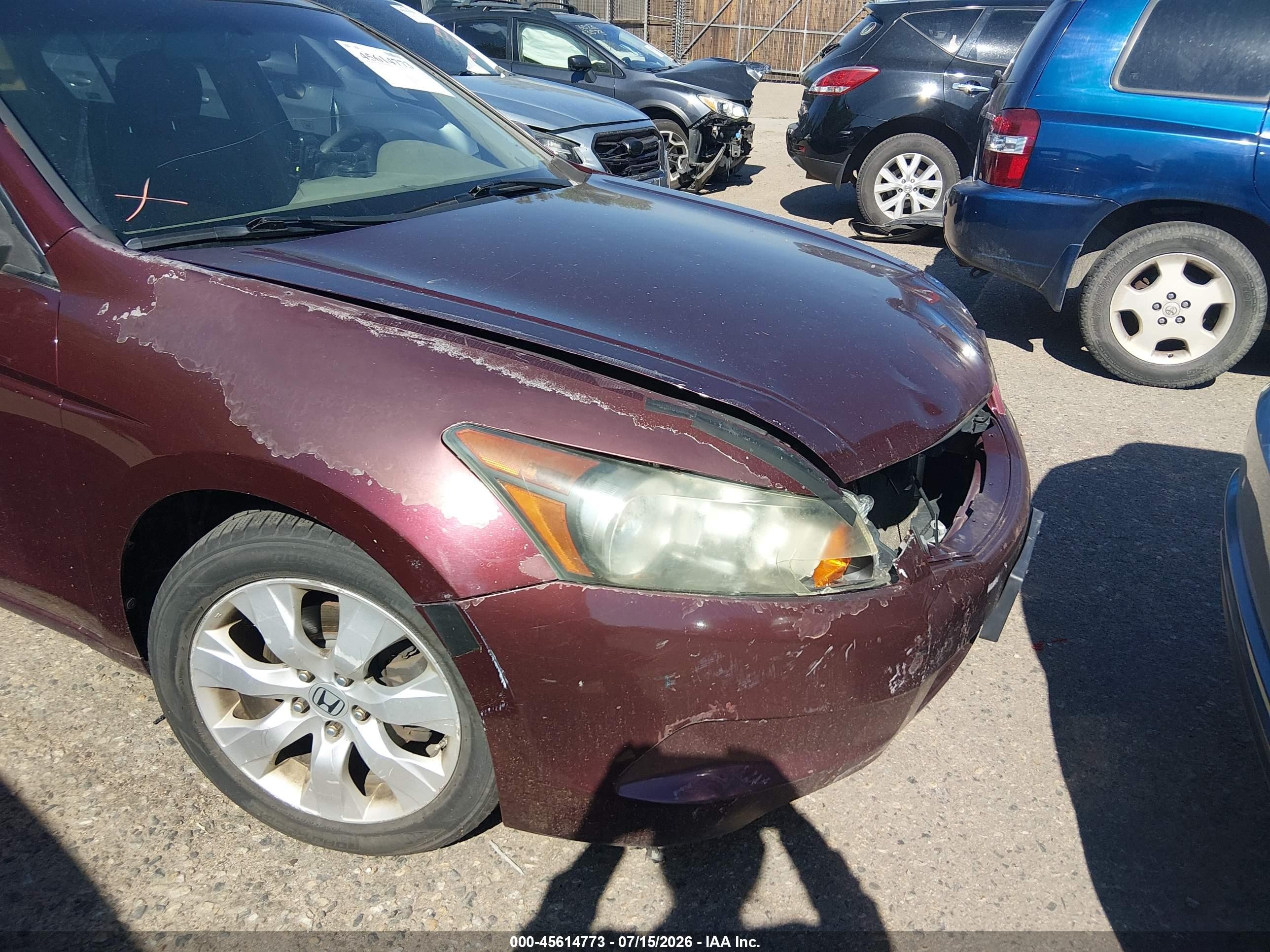 2008 Honda Accord 2.4 Ex-l Red vin: 1HGCP26868A024151