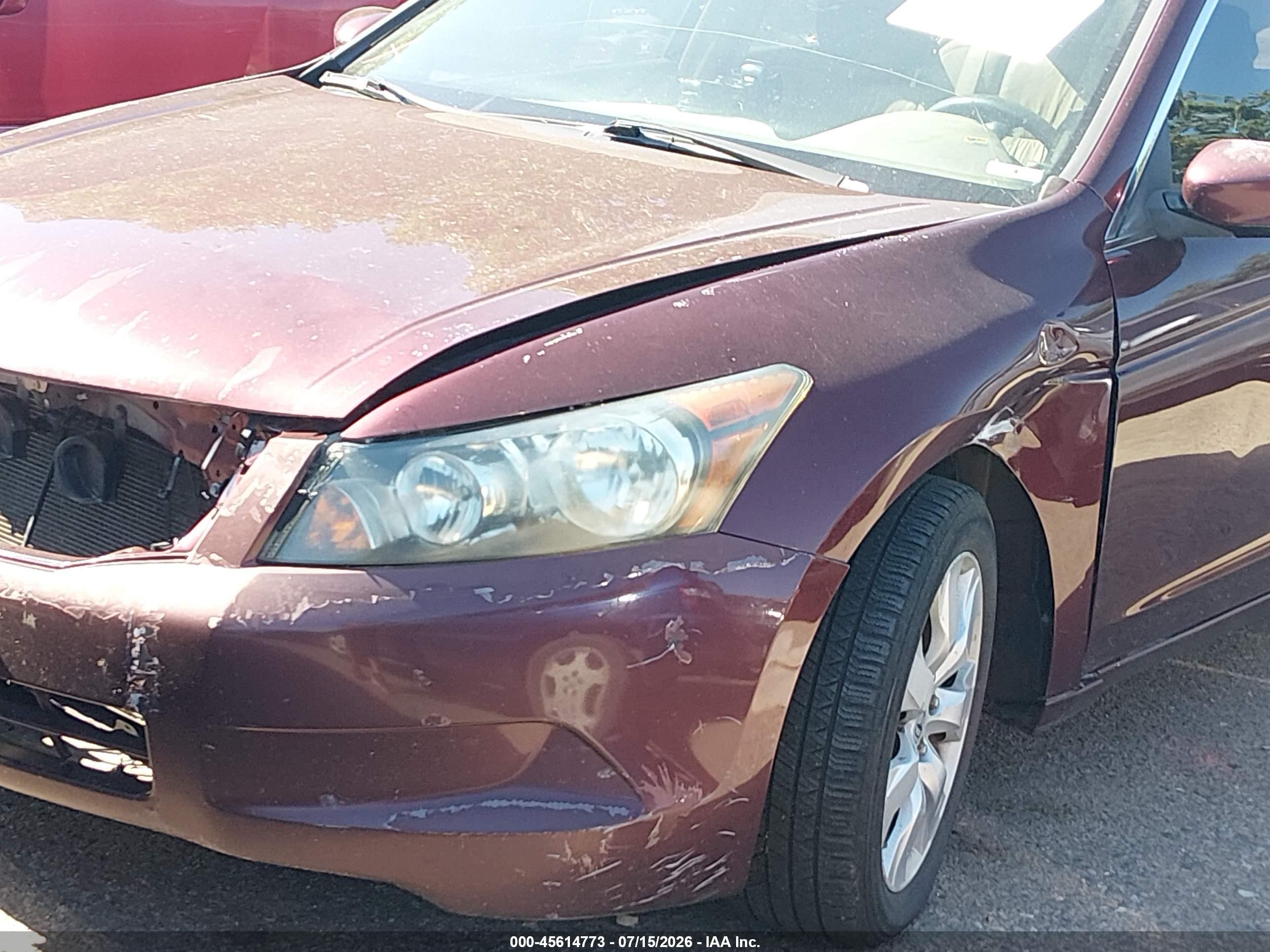 2008 Honda Accord 2.4 Ex-l Red vin: 1HGCP26868A024151
