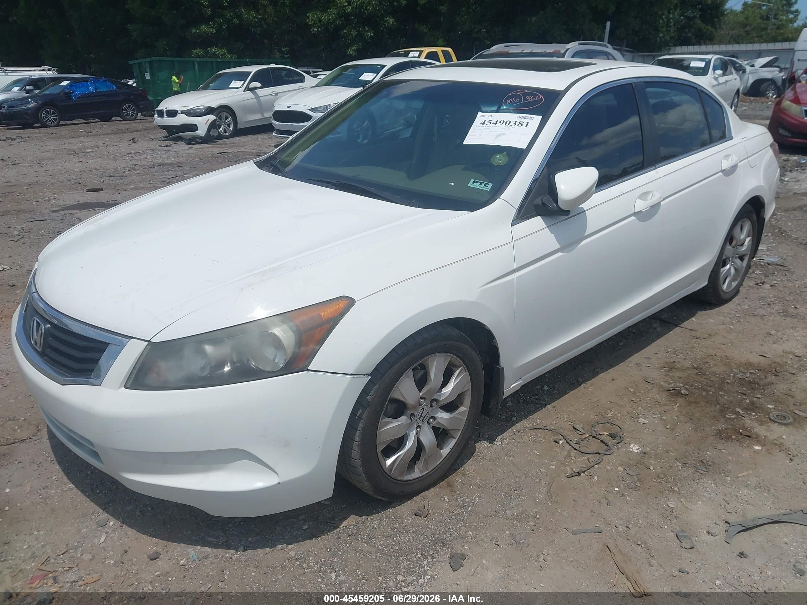 2008 Honda Accord 2.4 Ex-l White vin: 1HGCP26868A030242