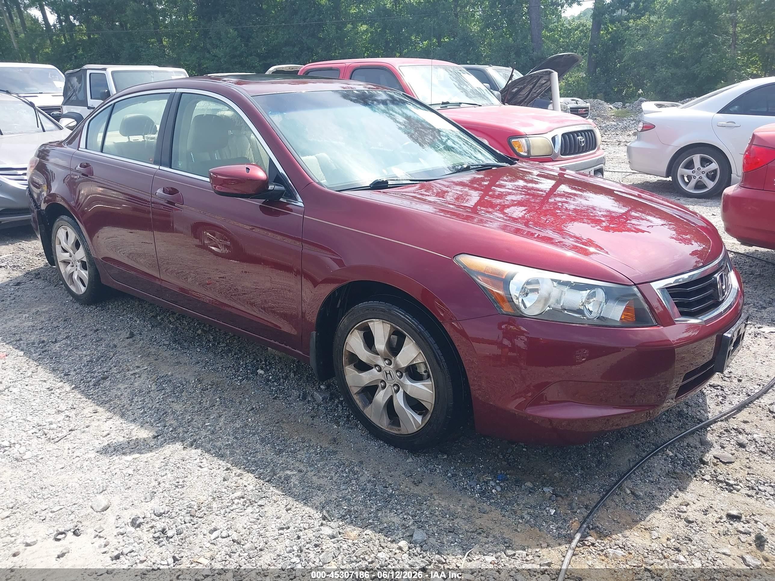 2008 Honda Accord 2.4 Ex-l Burgundy vin: 1HGCP26868A125660