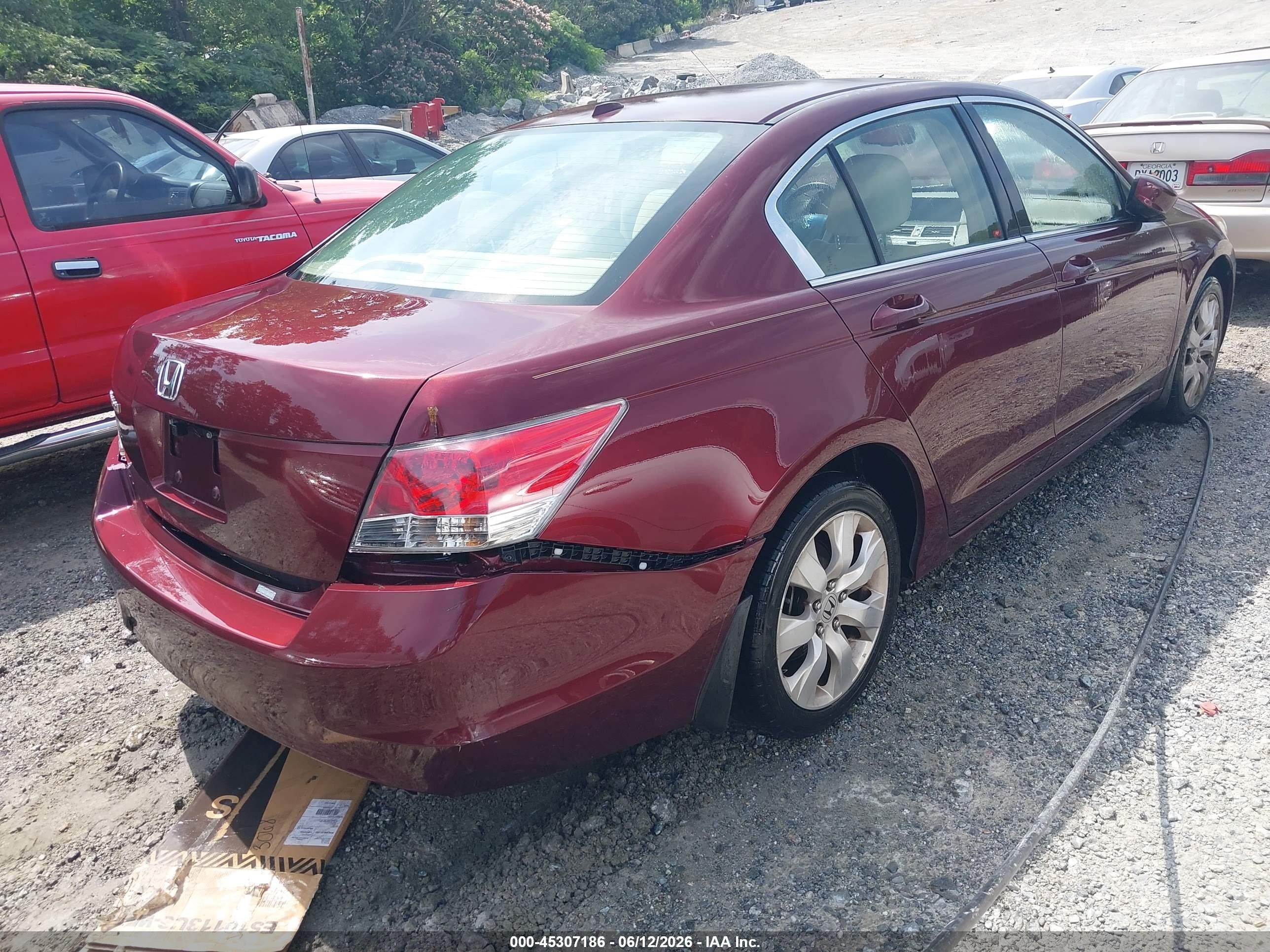 2008 Honda Accord 2.4 Ex-l Burgundy vin: 1HGCP26868A125660